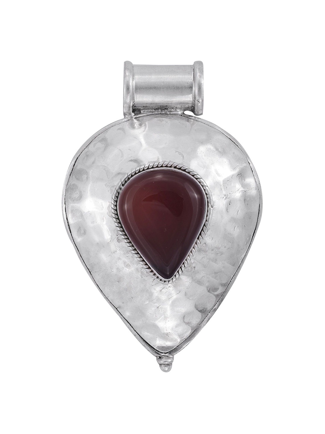 

Exotic India Carnelian Gemstone Sterling Silver Pendant