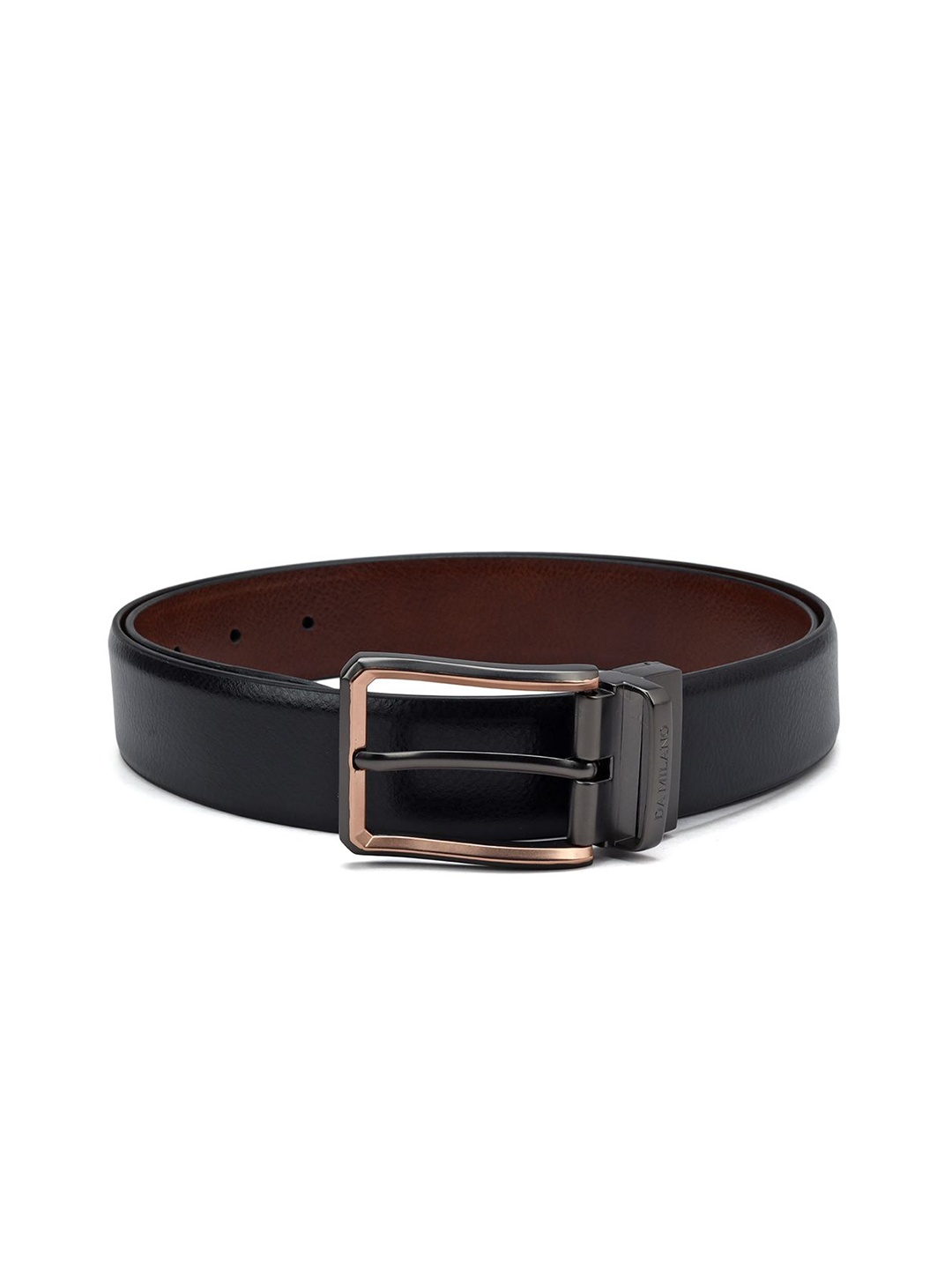 

Da Milano Men Textured Tang Closure Belt, Black