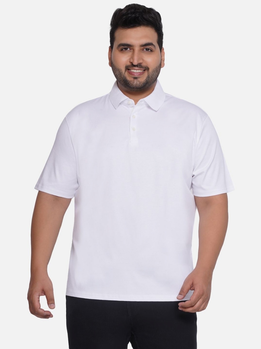 

Santonio Men Polo Collar Pockets T-shirt, White