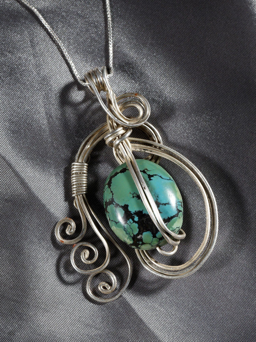 

Exotic India Turquoise Gemstone Sterling Silver Designer Pendant