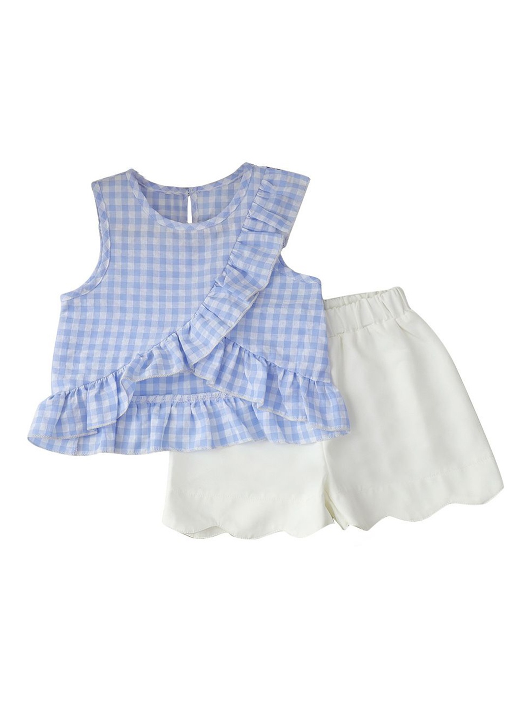 

StyleCast x Revolte Girls Checked Top with Shorts, Blue