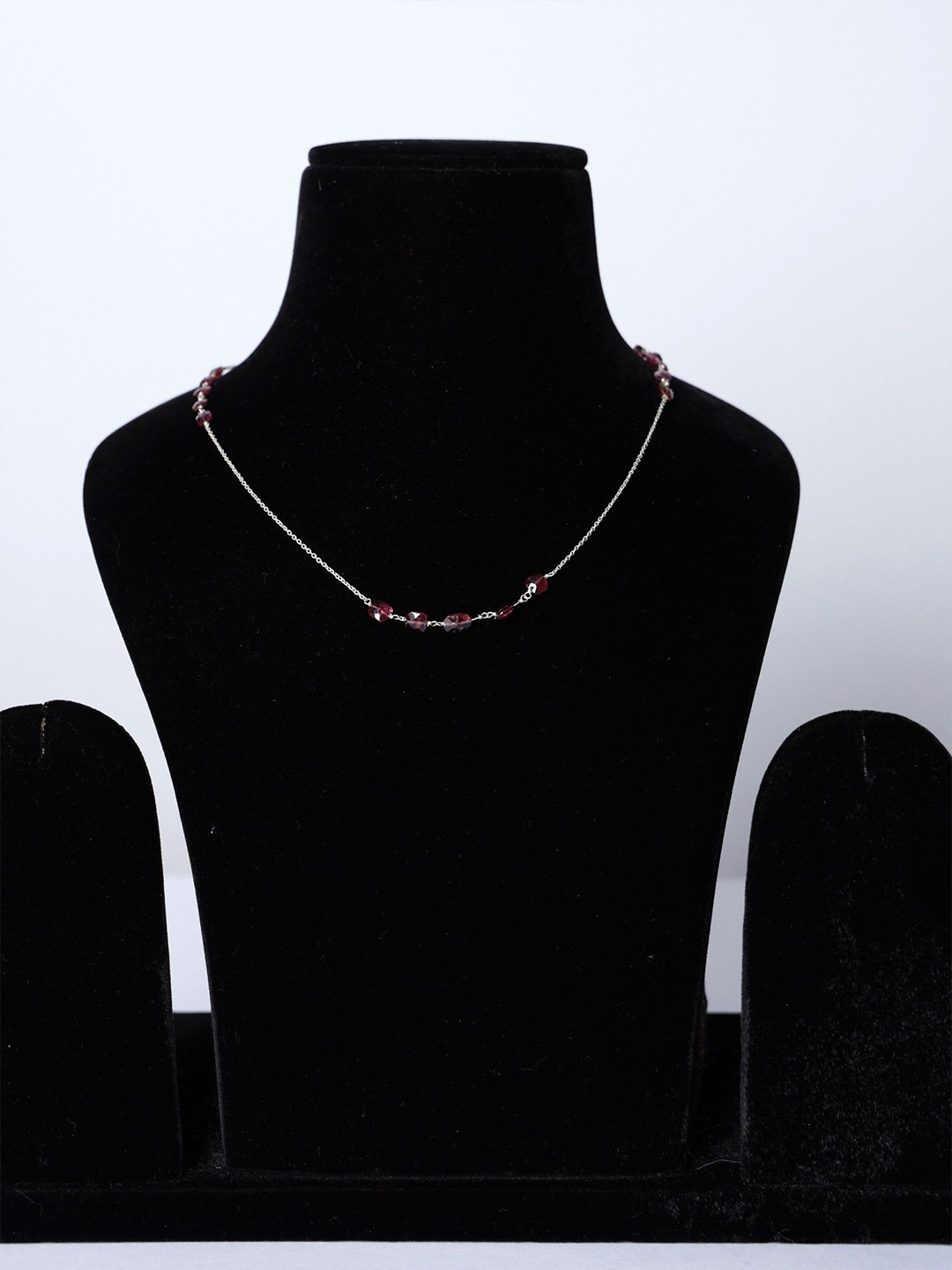 

Exotic India Gemstone Pink Tourmaline Faceted Sterling Silver Necklace
