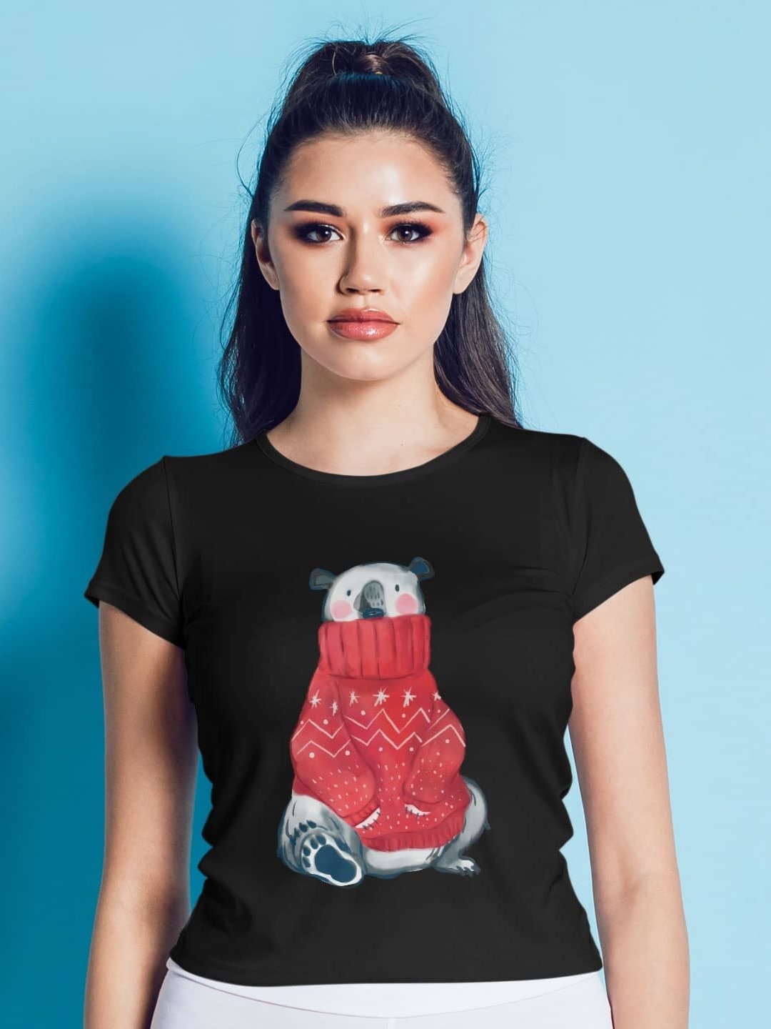 

macmerise Women Floral Printed Pockets T-shirt, Black