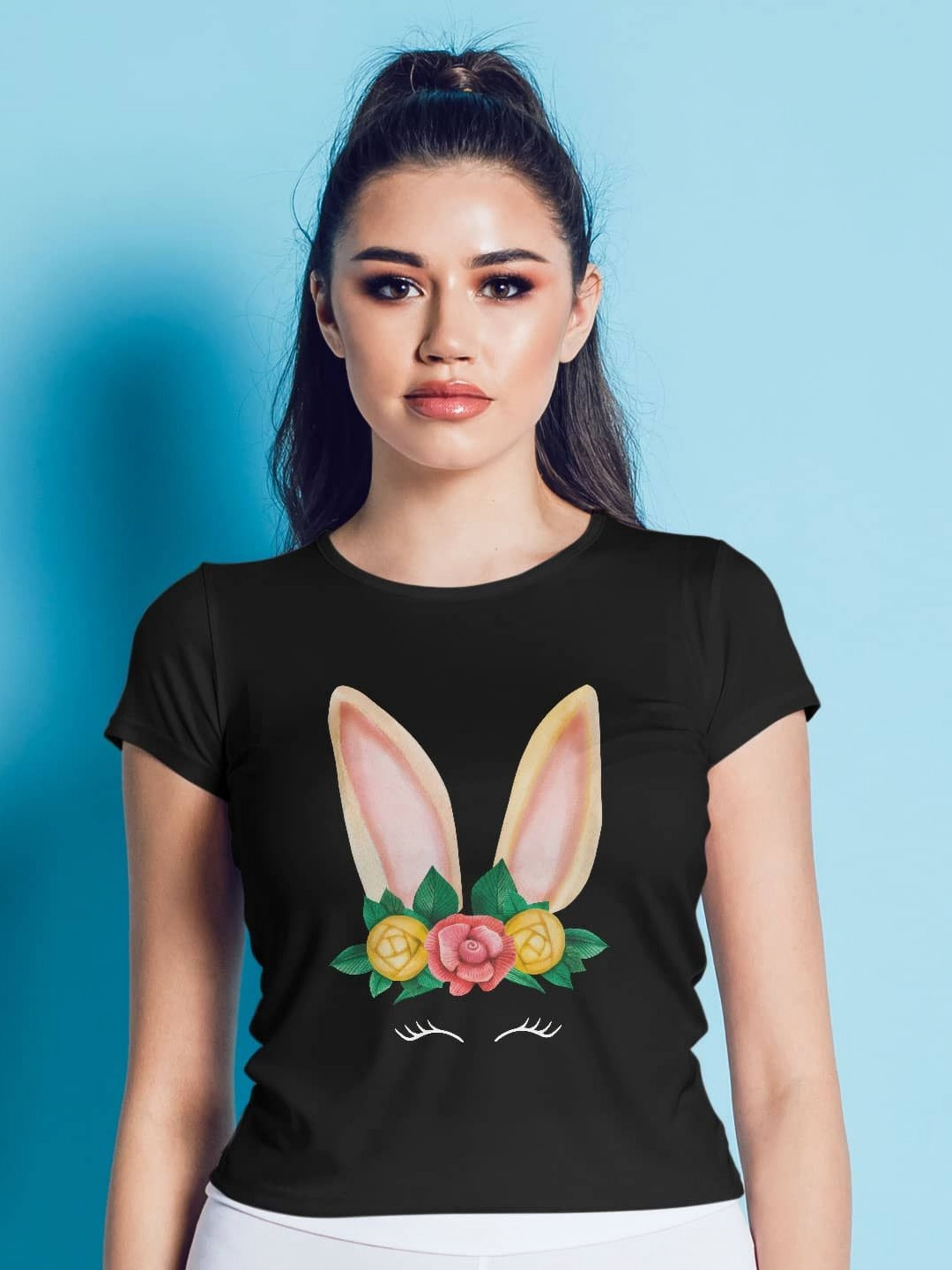 

macmerise Women Printed T-shirt, Black