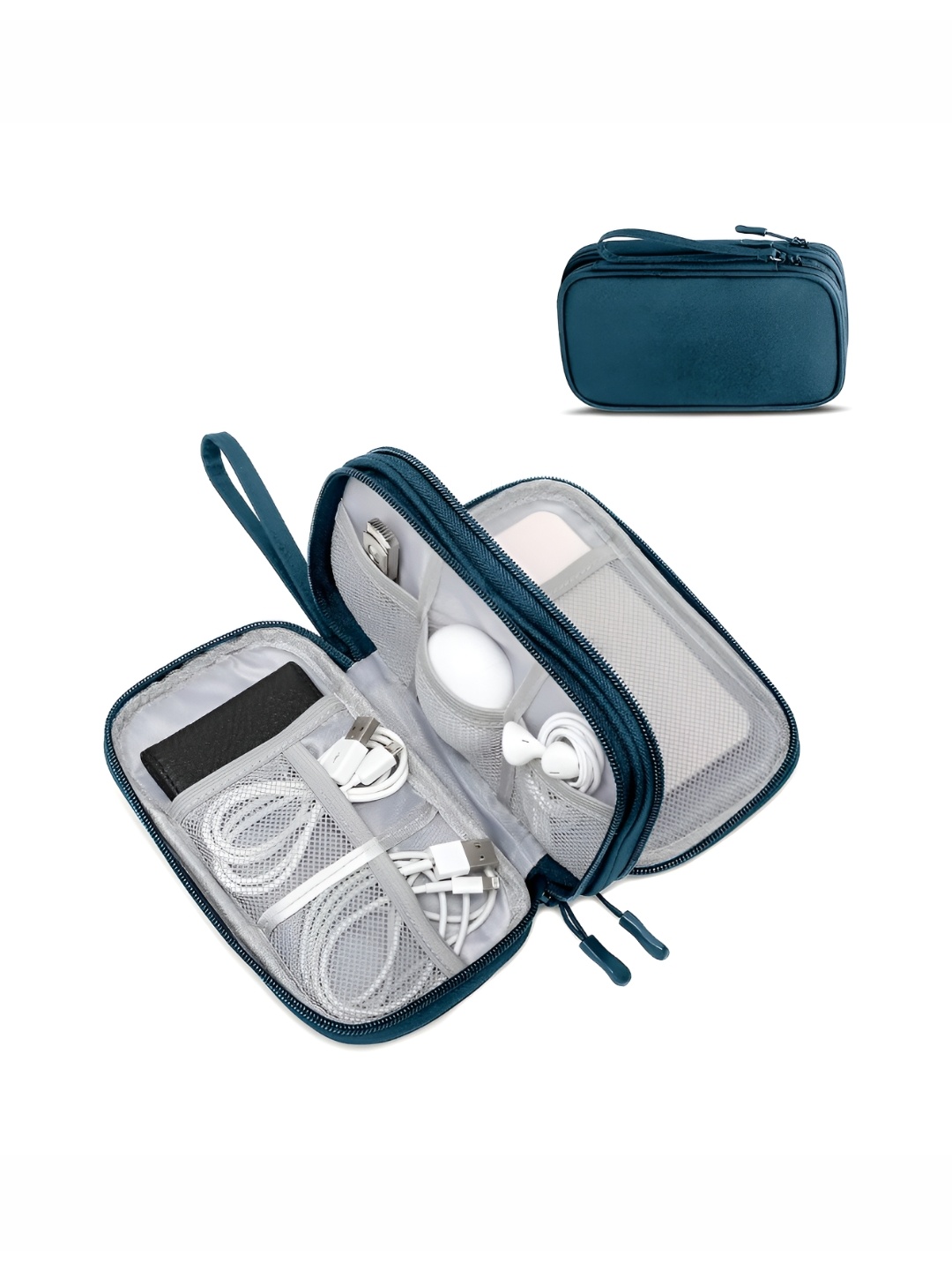

Aura Electronics Accessories Organizer Bag Travel Accessory, Navy blue