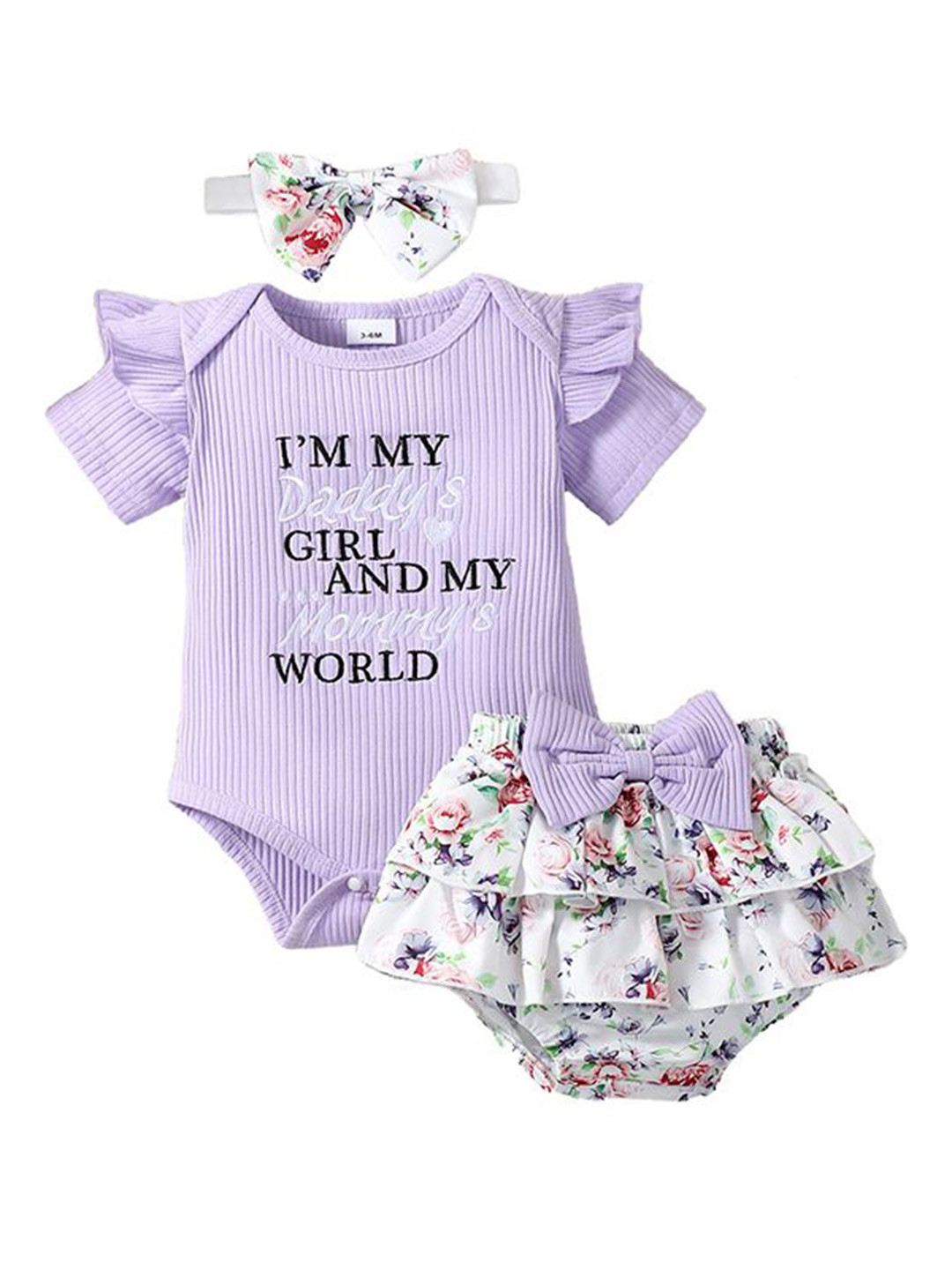 

StyleCast x Revolte Girls Printed Pure Cotton Top with Shorts, Purple