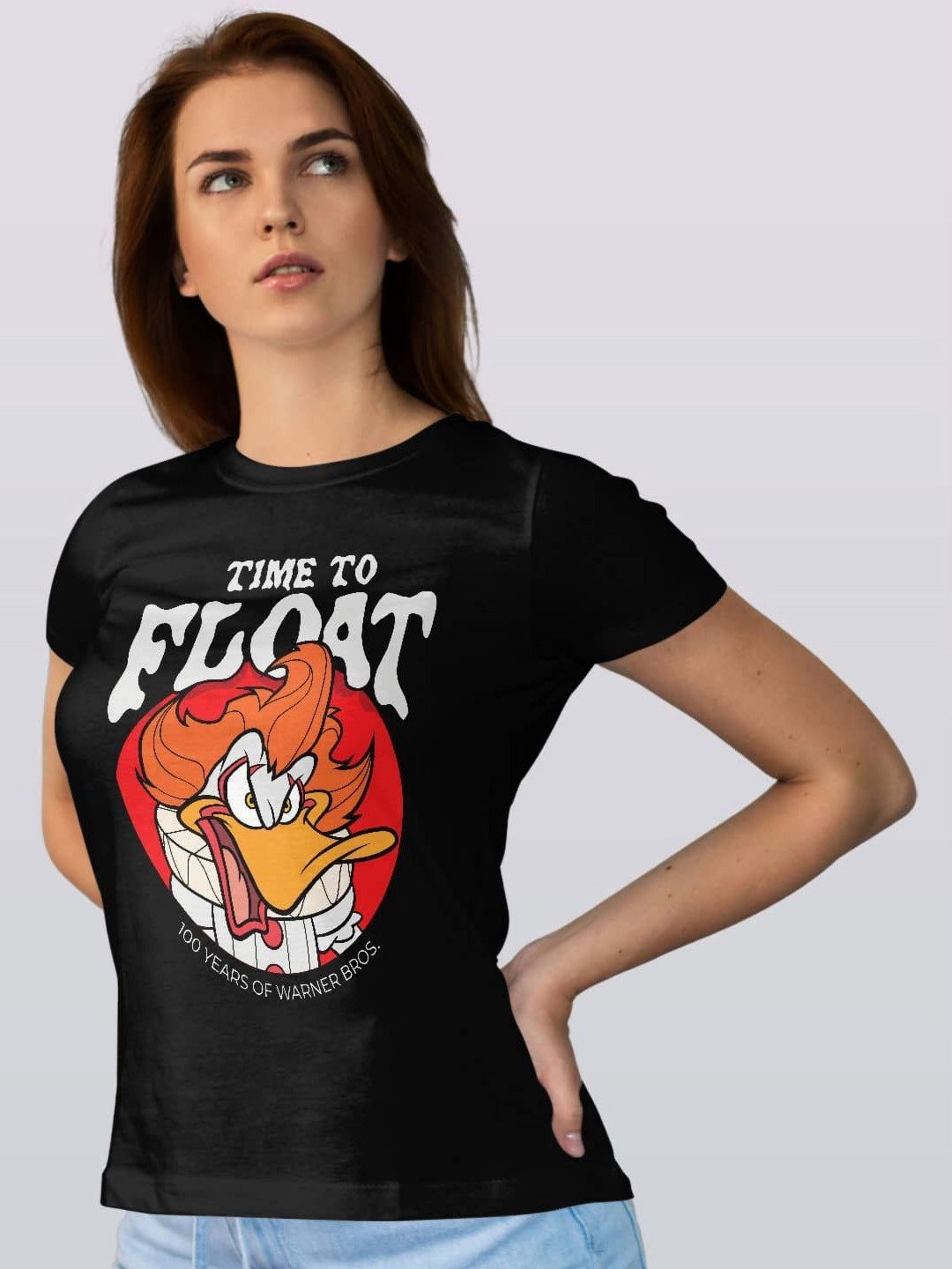 

macmerise Women Printed Extended Sleeves Applique T-shirt, Black