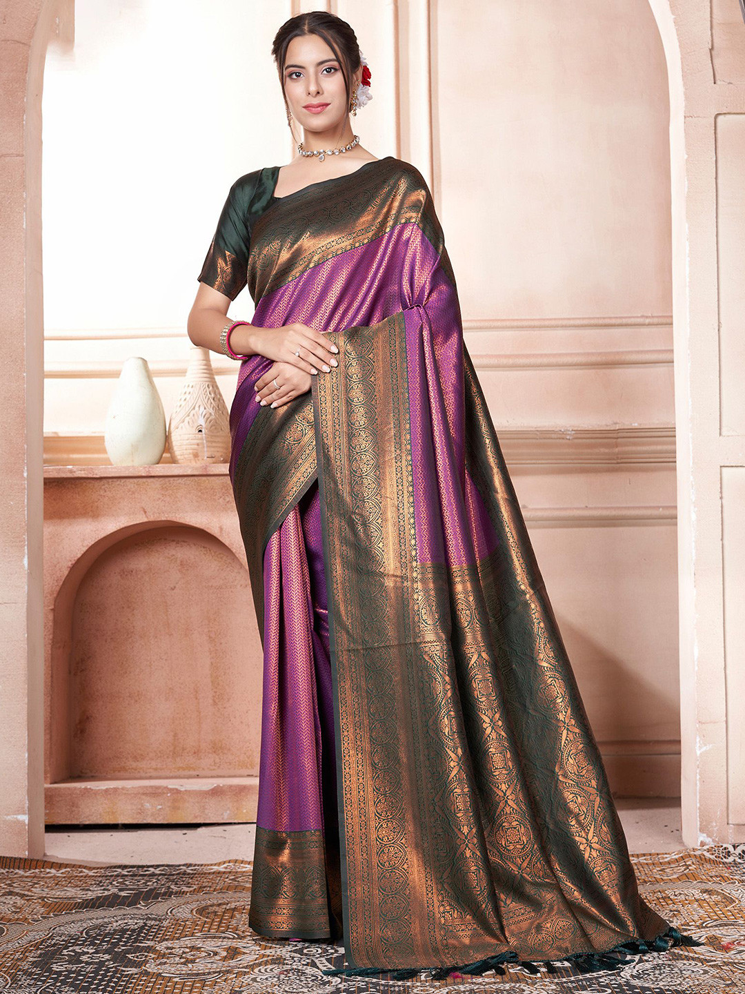 

Anouk Zari Woven Kanjeevaram Saree, Purple
