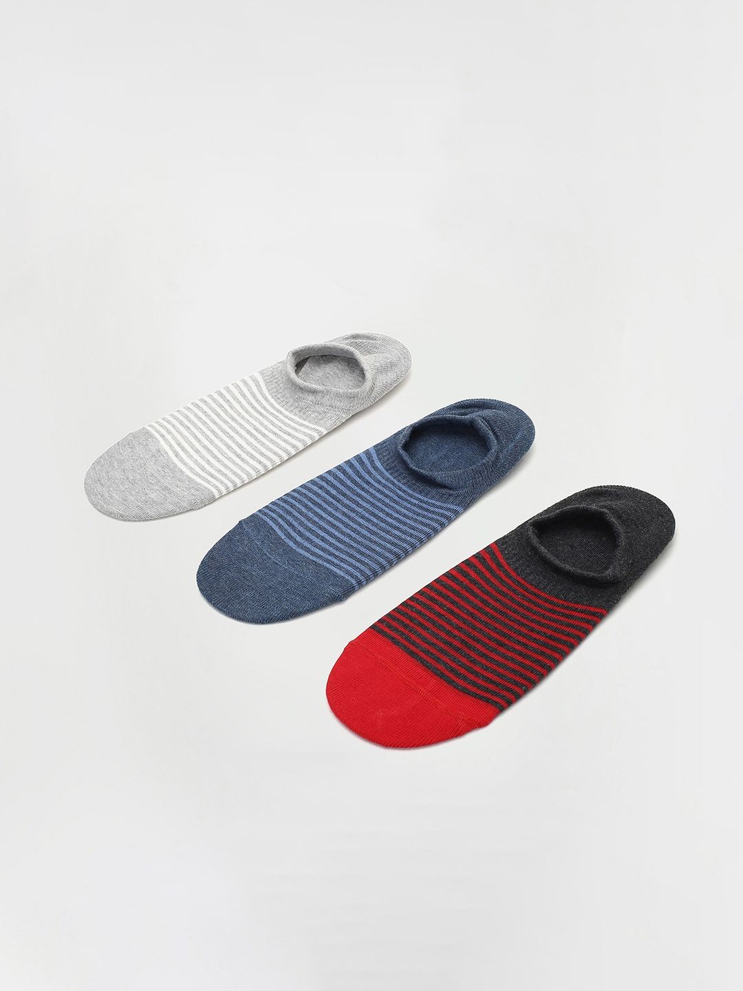 

max Men Pack of 3 Shoe Liner Socks, Red