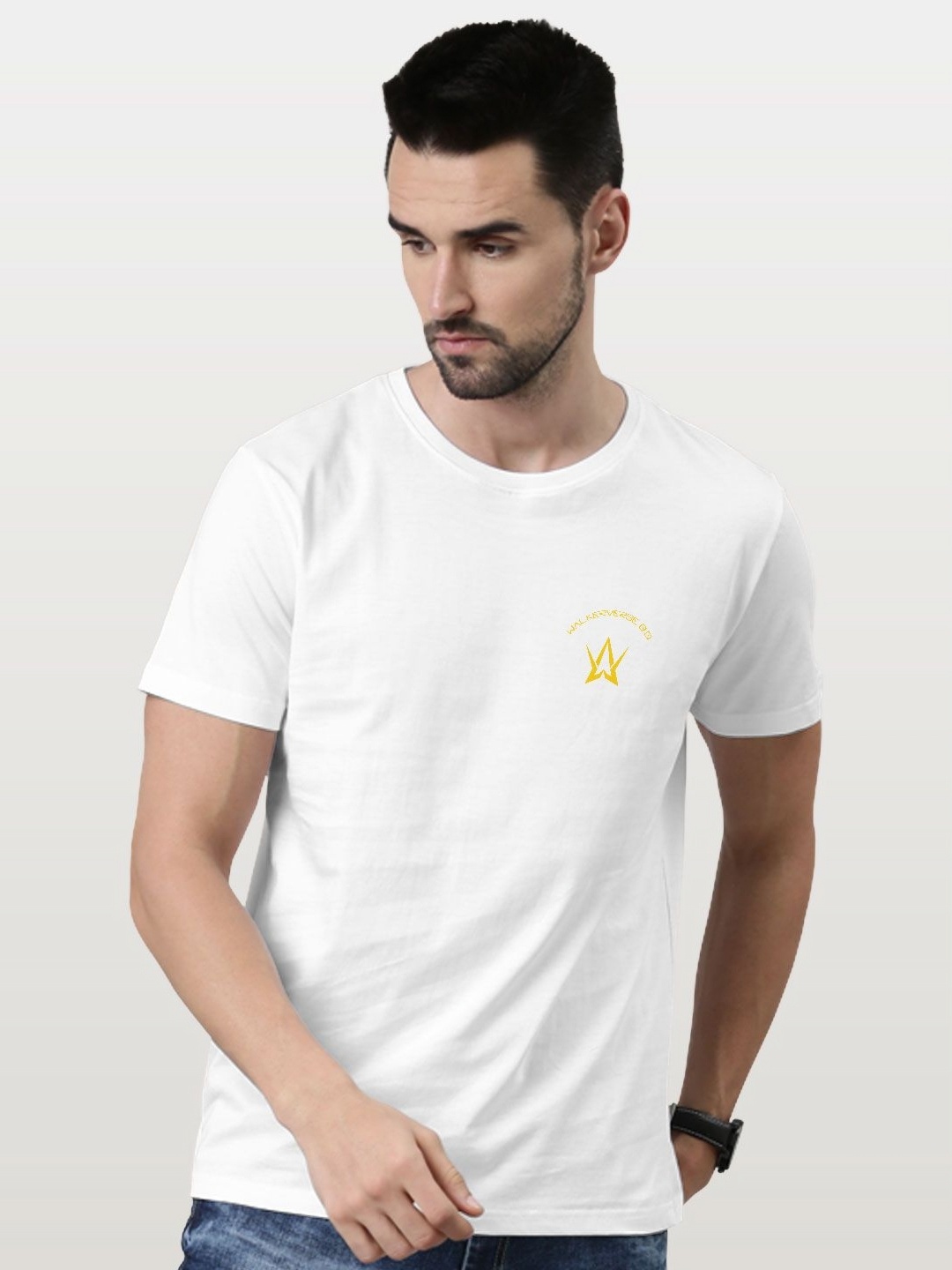 

macmerise Men Applique T-shirt, White