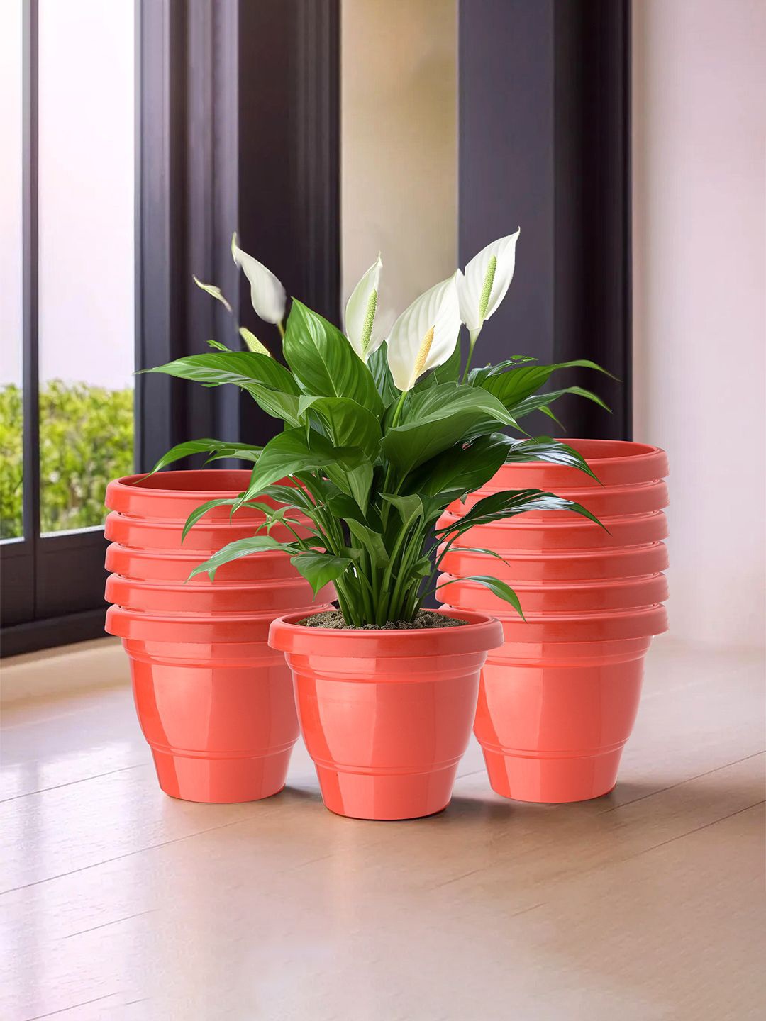 

Kuber Industries Red 12 Pieces Planters