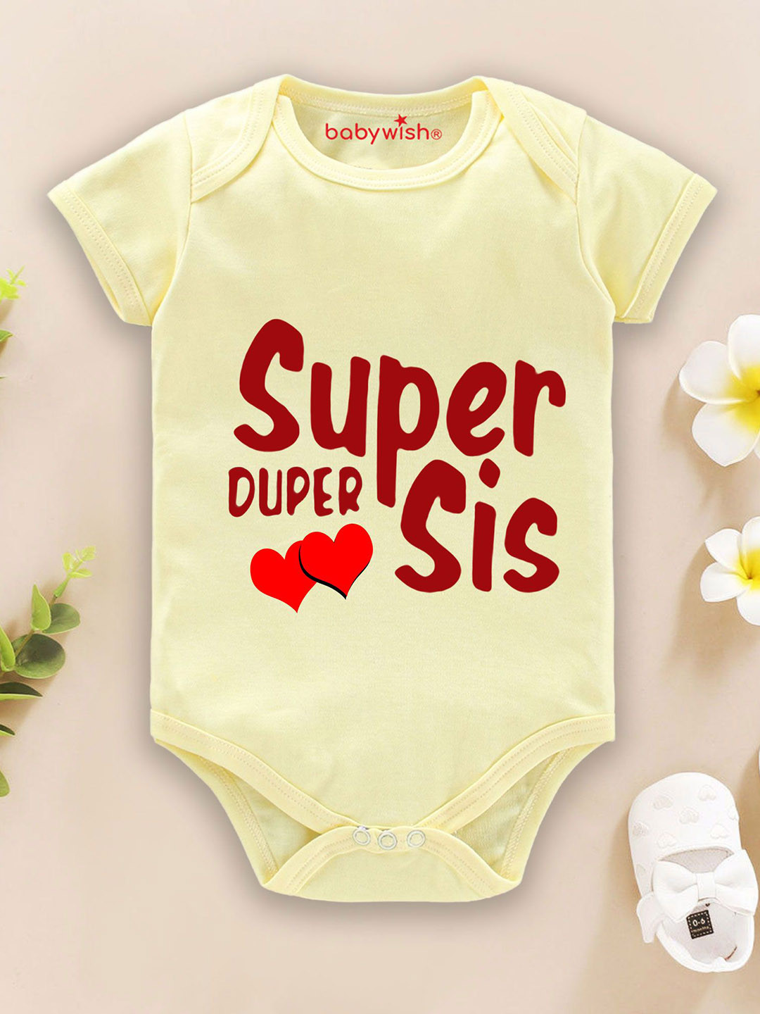 

Babywish Infants Printed Cotton Bodysuit, Yellow