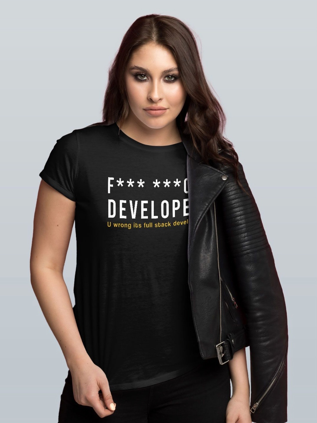 

macmerise Women Typography Printed T-shirt, Black