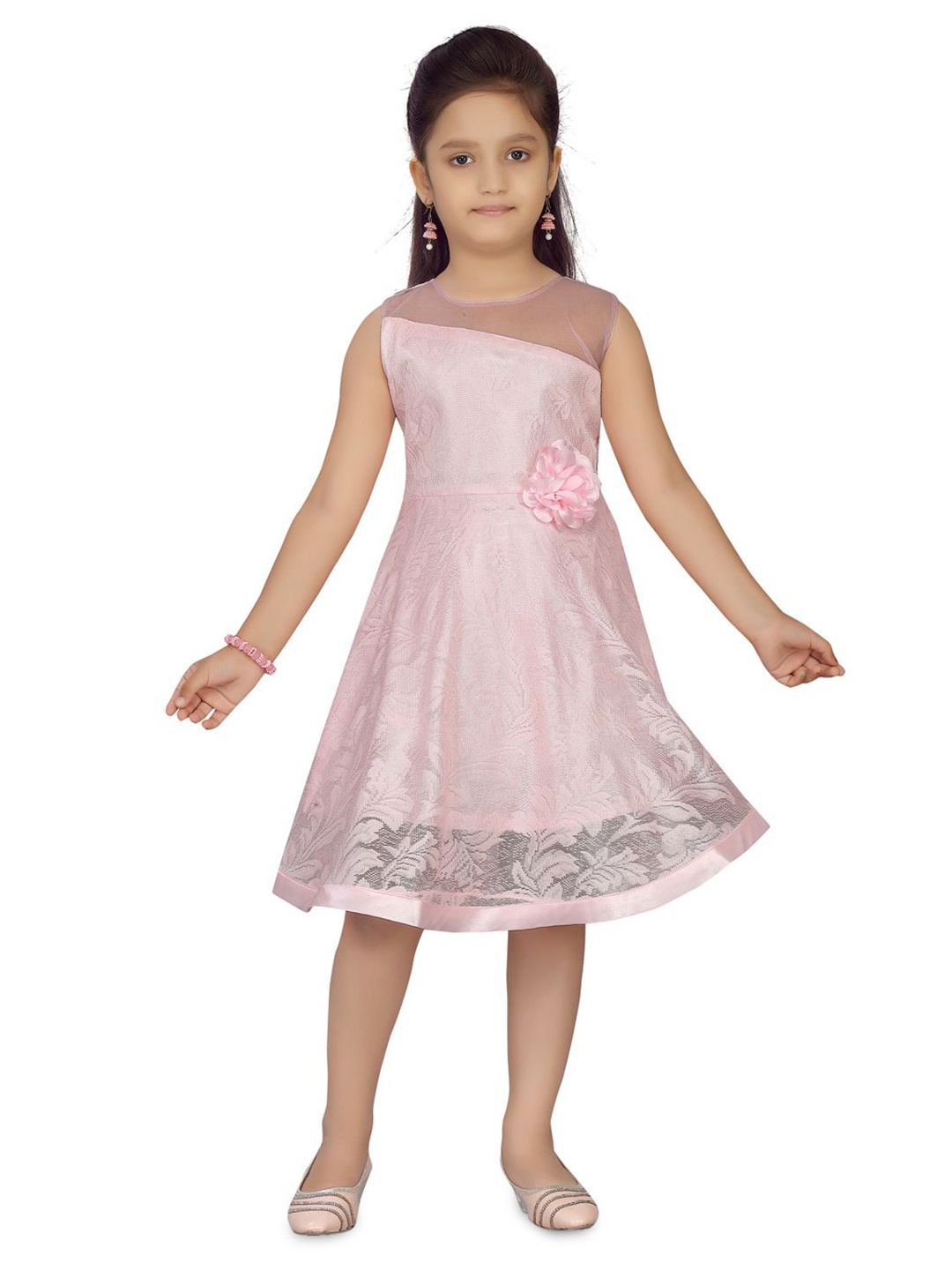 

BAESD Girls Net Fit & Flare Dress, Pink