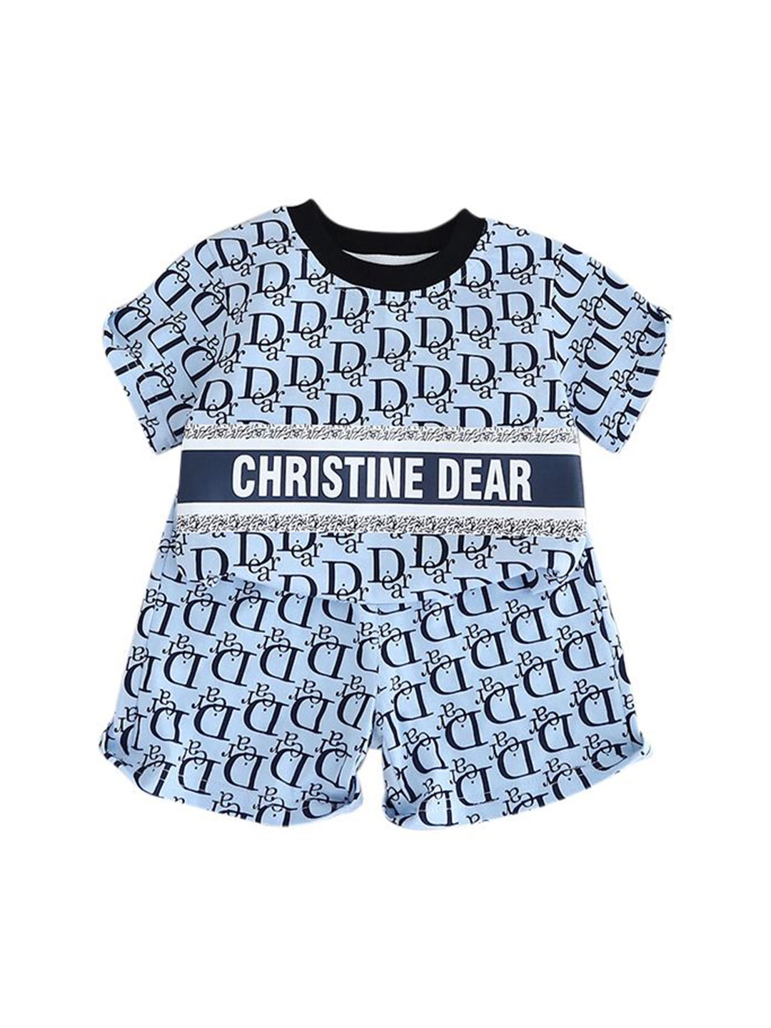 

StyleCast x Revolte Boys Printed Pure Cotton T-shirt with Shorts, Blue