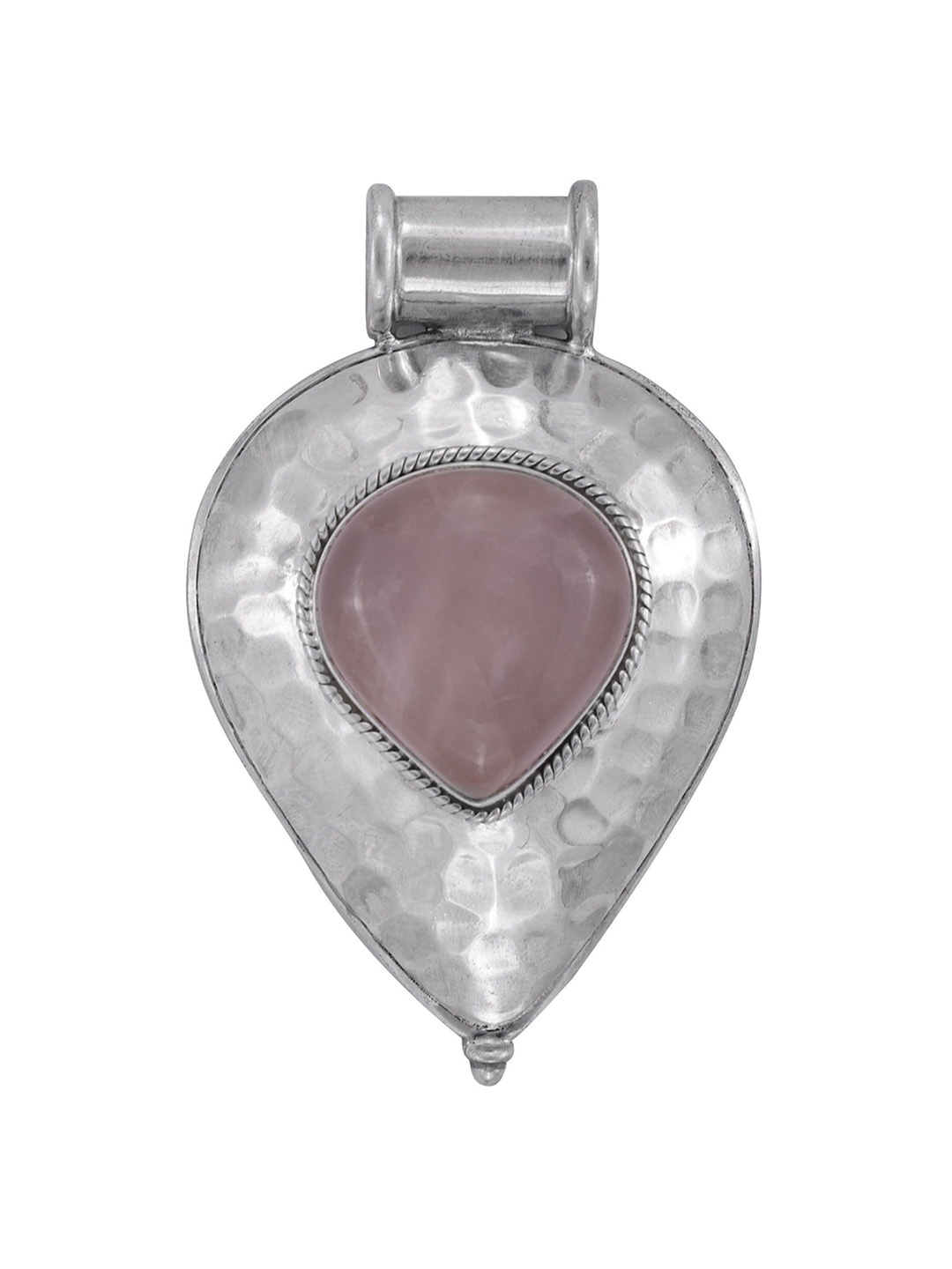 

Exotic India Rose Quartz Gemstone Sterling Silver Pendant