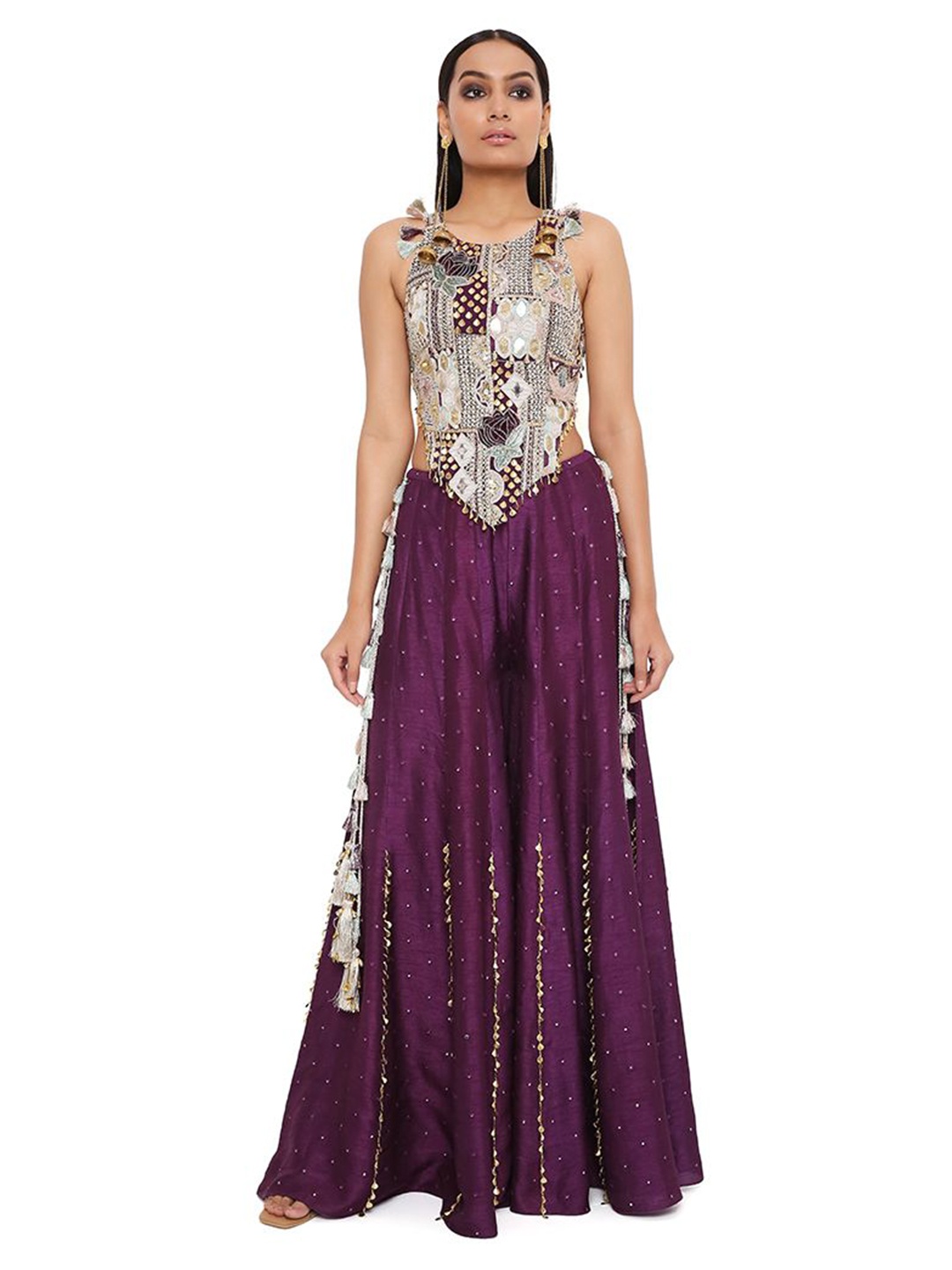 

Payal Singhal Embellished Sequinned Ready to Wear Lehenga & Choli, Purple