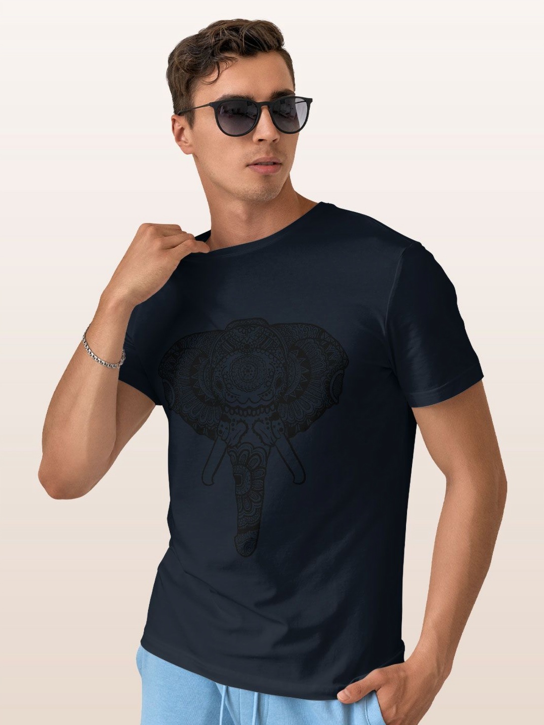 

macmerise Men Printed T-shirt, Blue