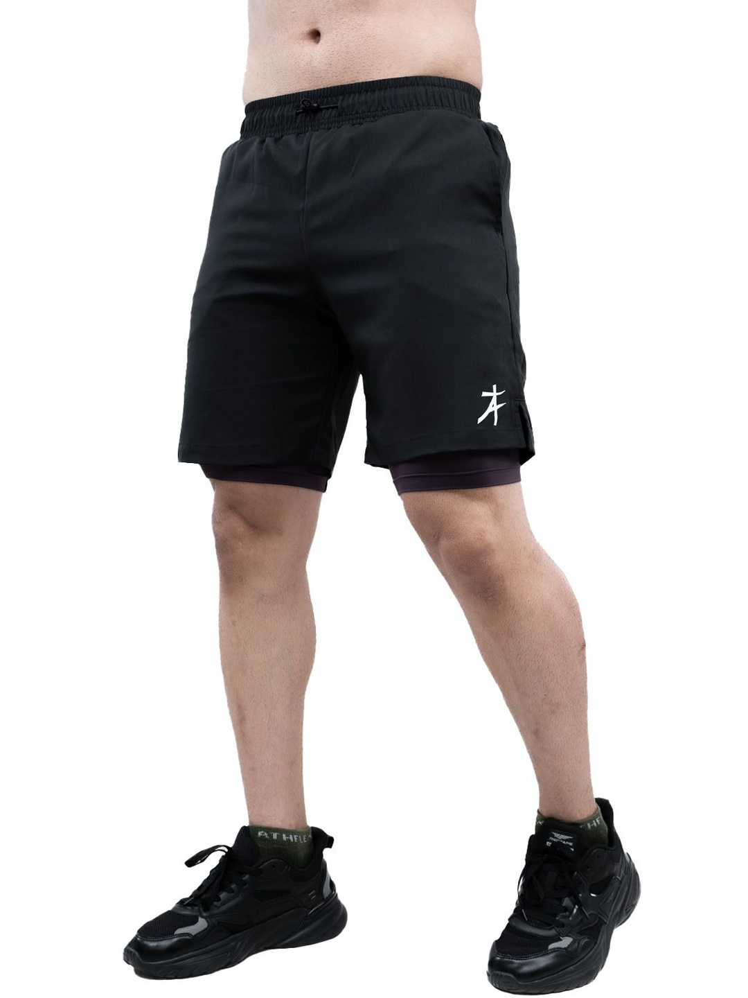 

Athflex Men Workout 2in1 Shorts, Black