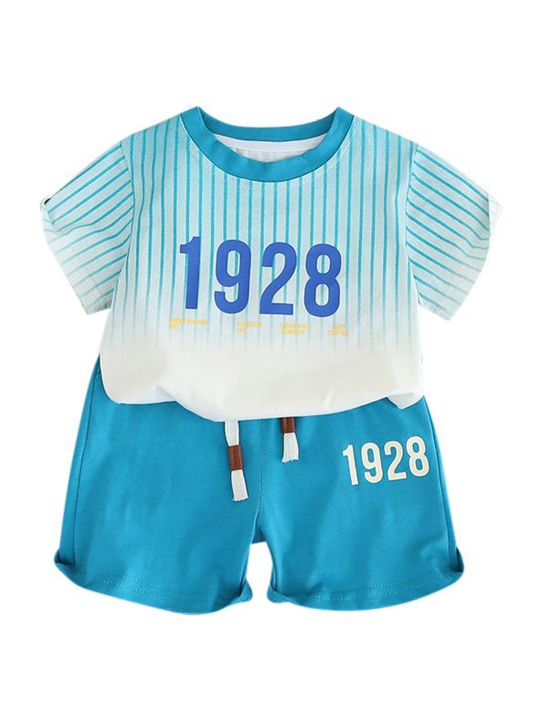 

StyleCast x Revolte Boys Printed Pure Cotton T-shirt with Shorts, Blue