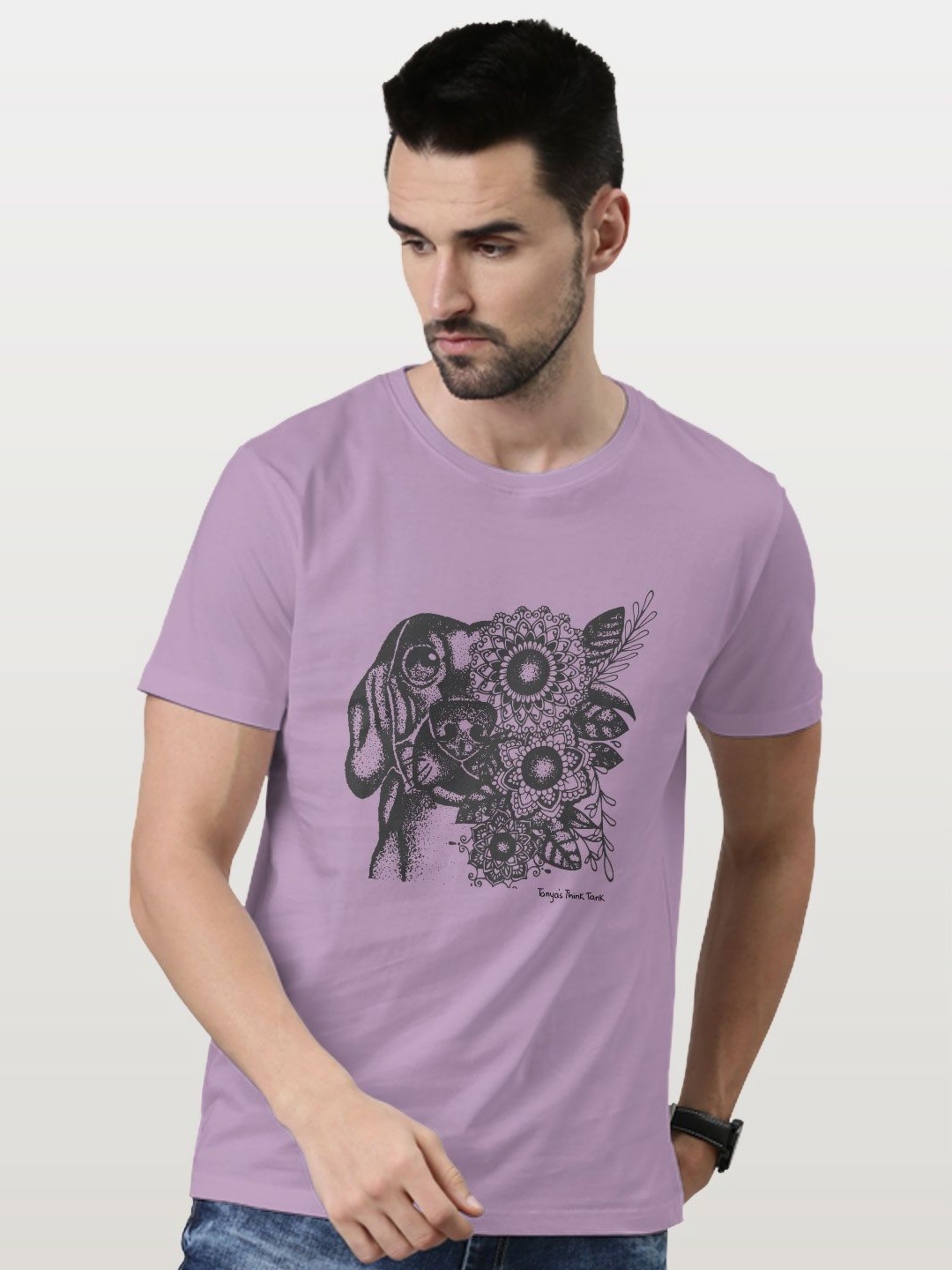 

macmerise Men Printed Pockets T-shirt, Lavender