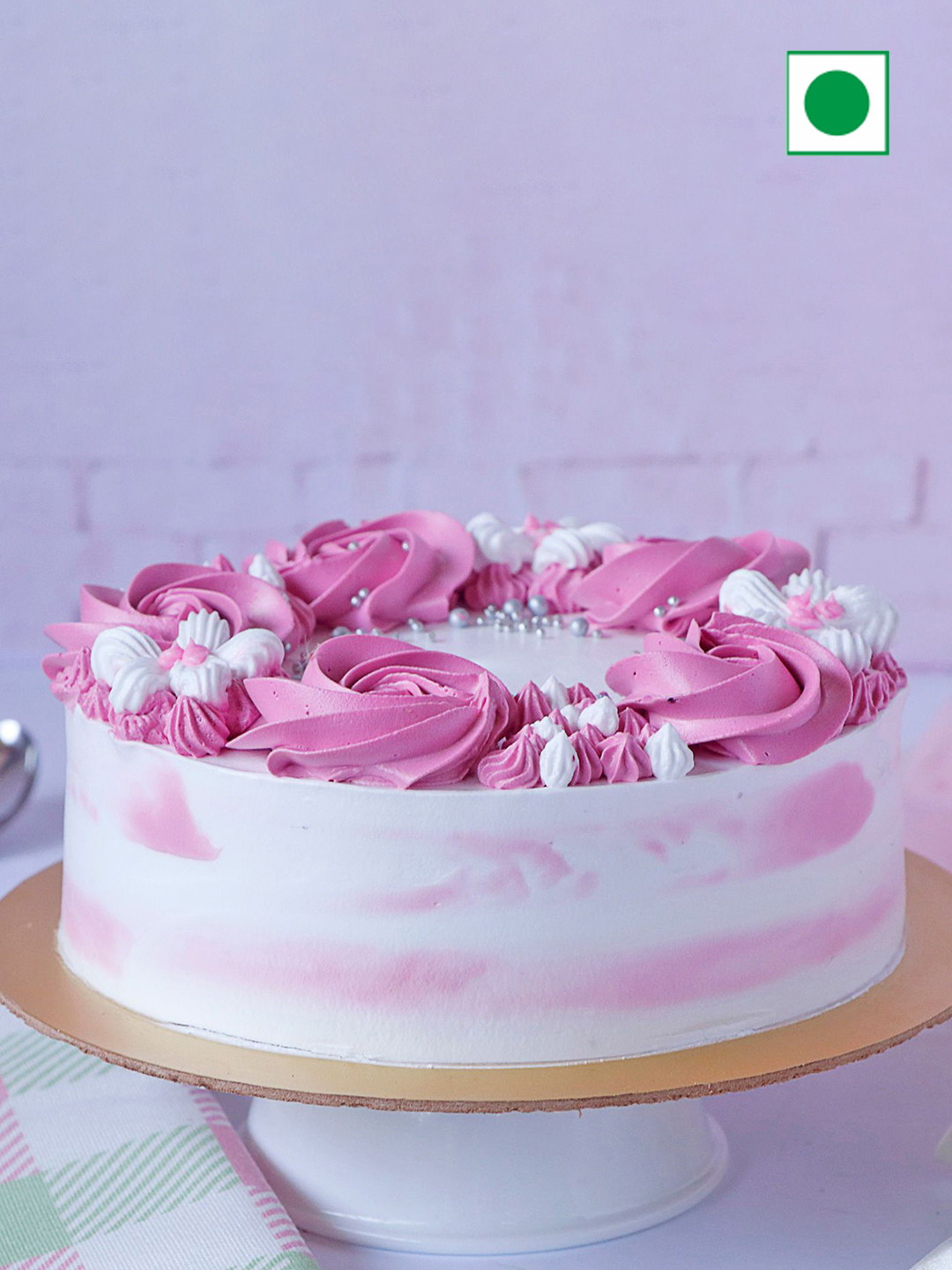 

IGP Chocolate Flavour Eggless Round Cake - 500 Gm, Pink