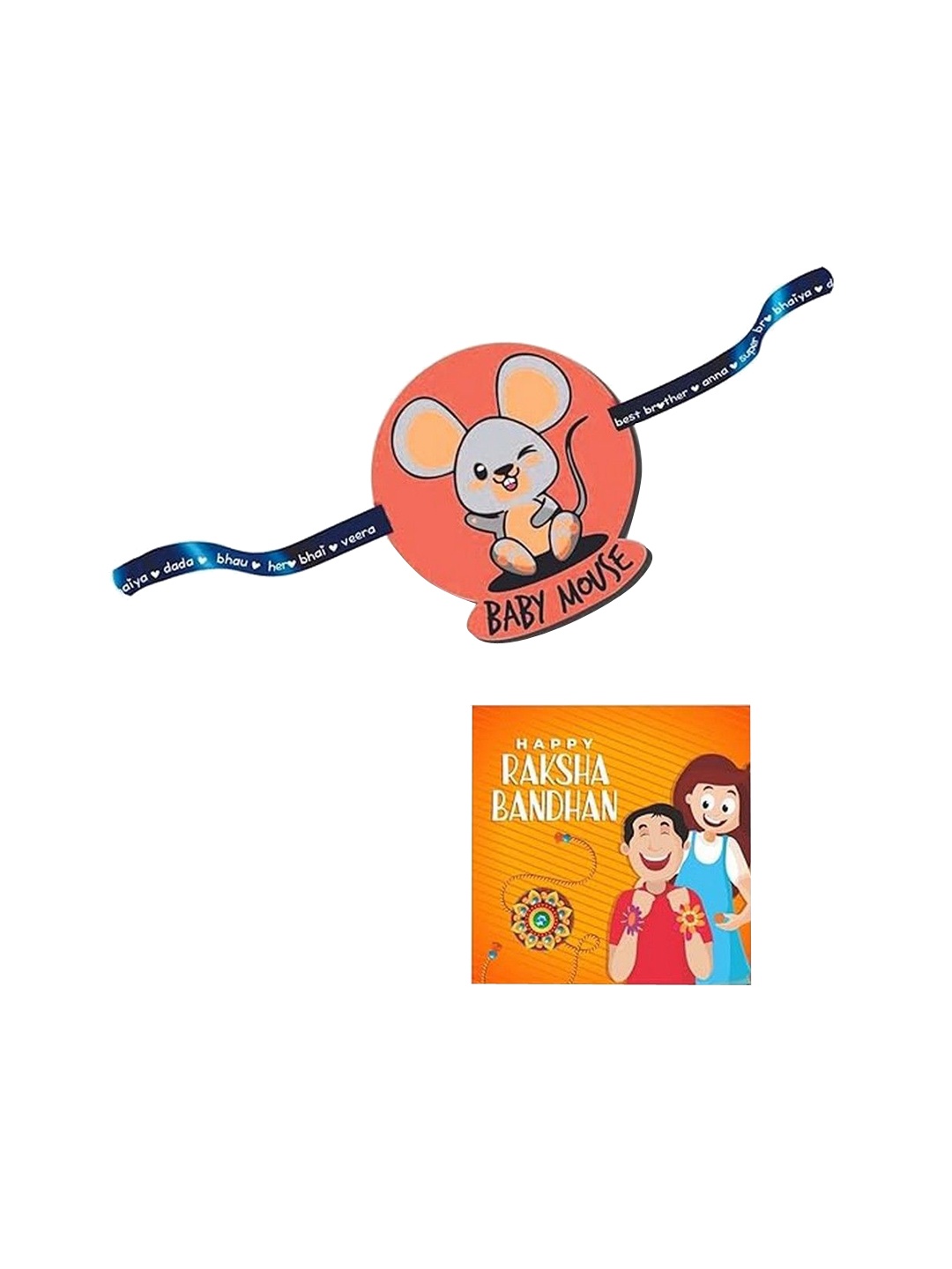 

THEYAYACAFE Printed Thread Rakhi With Roli, Blue