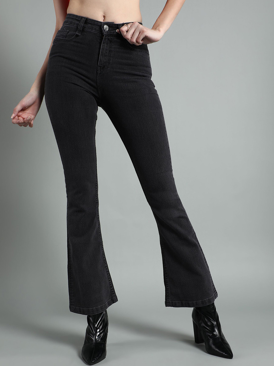 

The Roadster Lifestyle Co Women High Rise Bootcut Jeans, Black