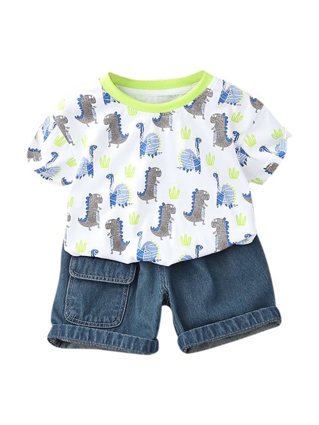 

StyleCast x Revolte Boys Printed Pure Cotton T-shirt with Shorts, White