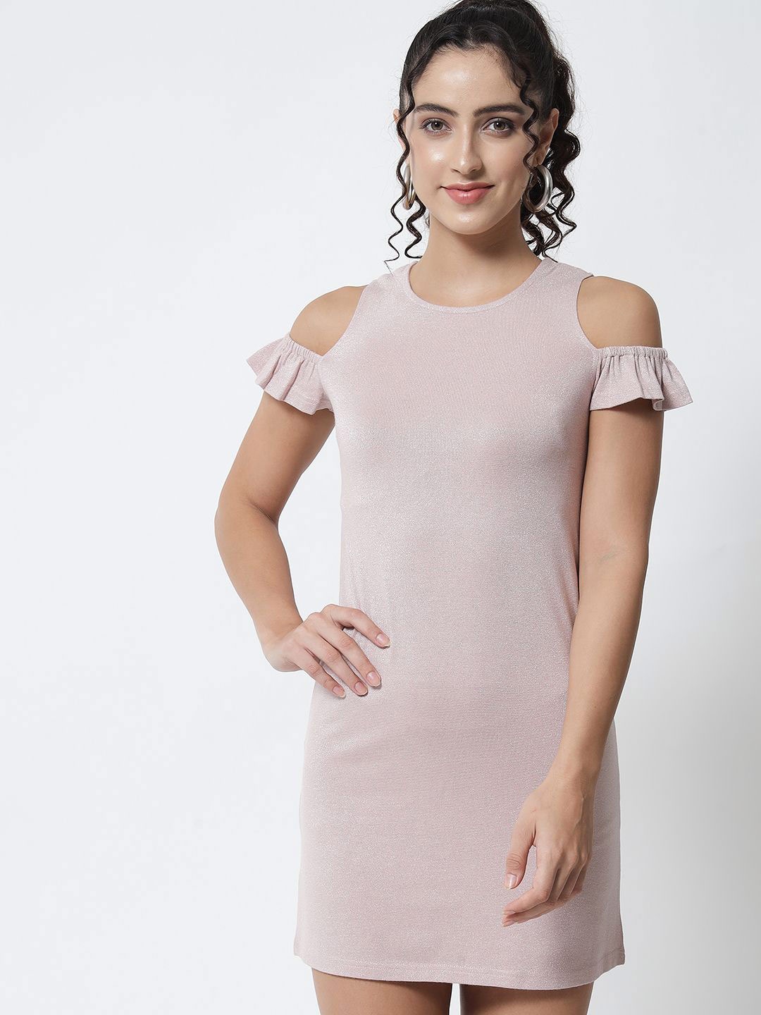 

Yaadleen Cold-Shoulder Bodycon Mini Dress, Mauve