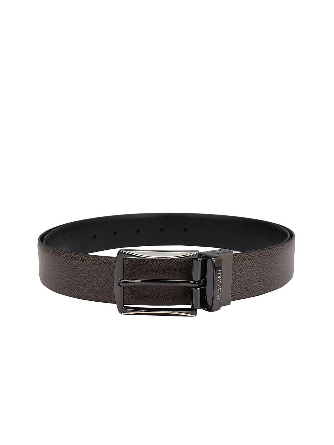 

Da Milano Men Textured Tang Closure Casual Belt, Brown