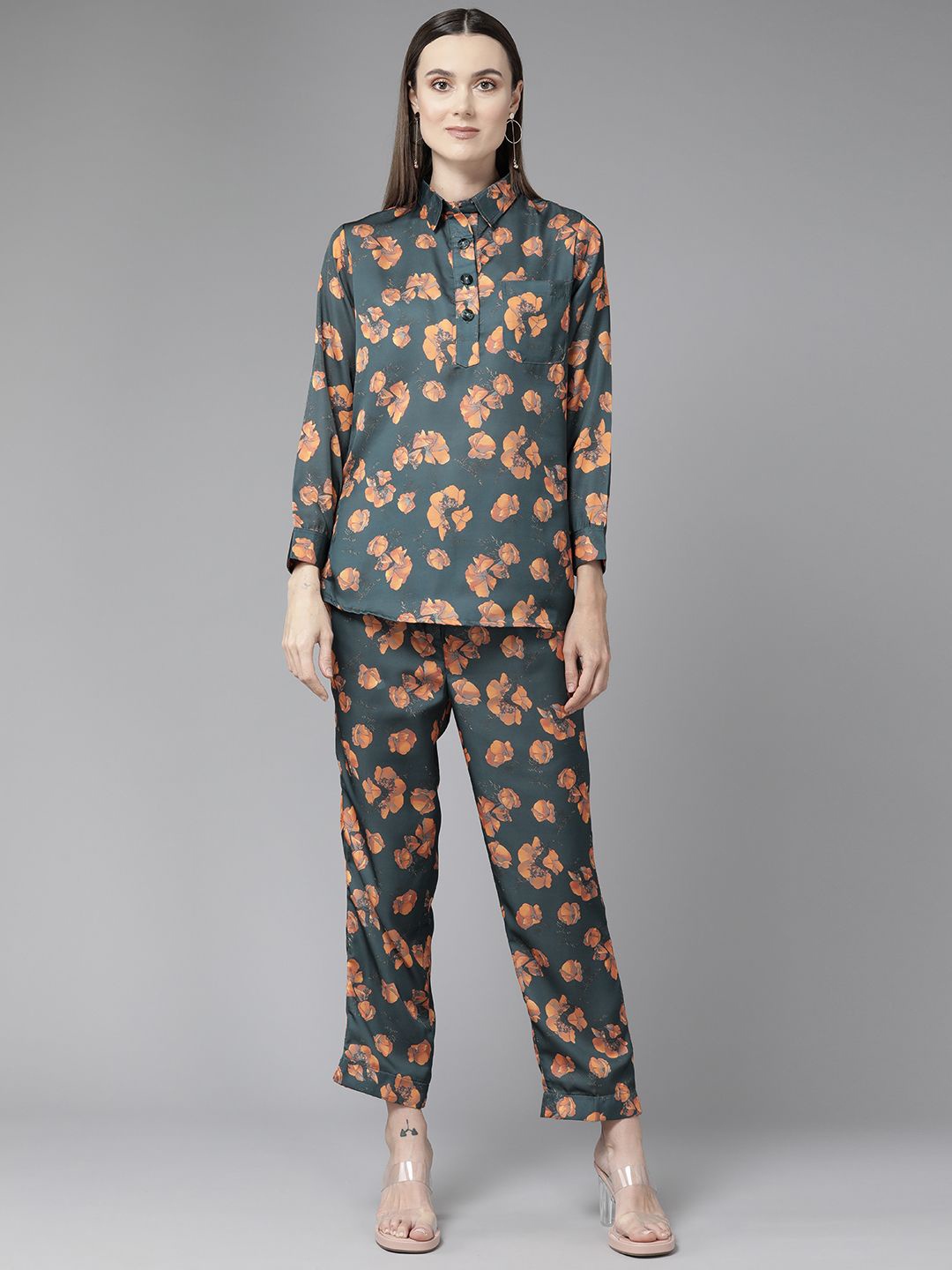 

BAESD Printed Top & Trouser Co-Ords, Green