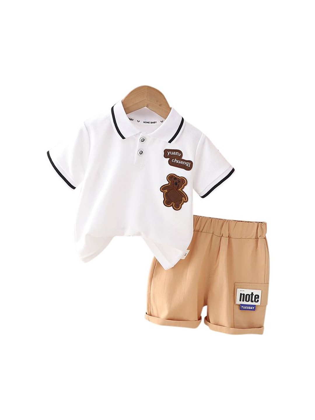 

StyleCast x Revolte Infant Boys Printed Pure Cotton T-shirt With Shorts, White