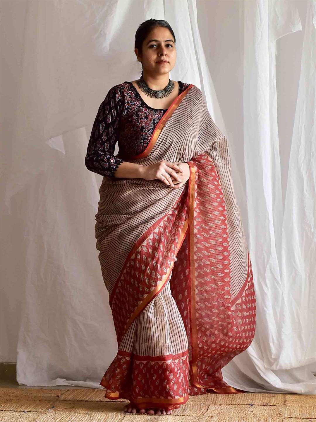 

Sundarii Ethnic Motifs Kota Saree, Maroon