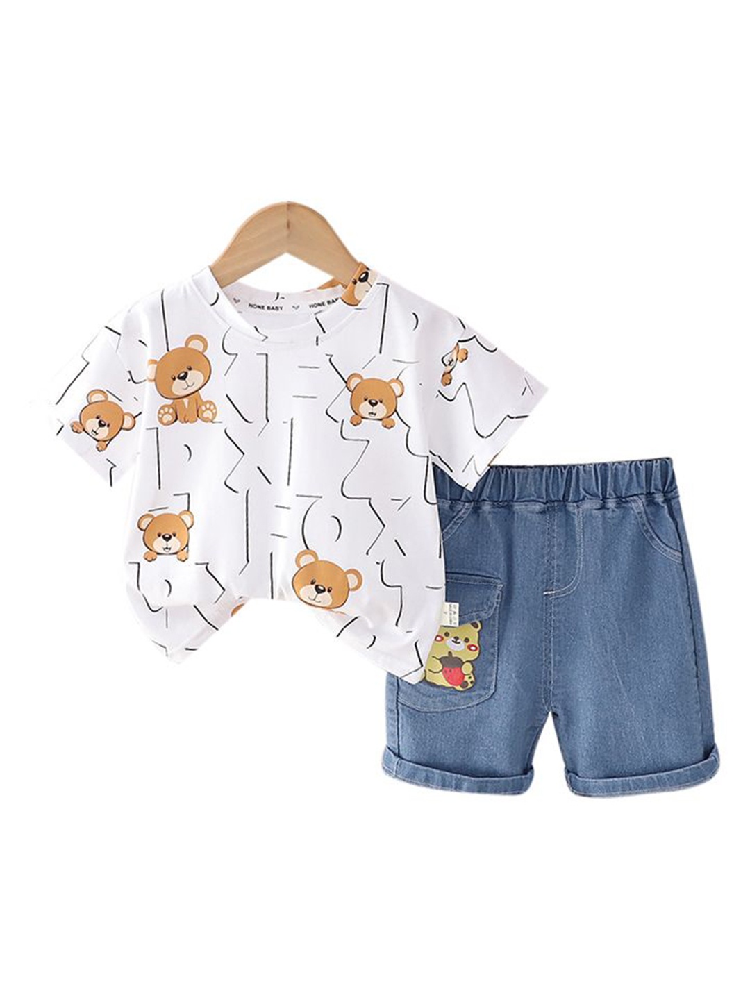 

StyleCast x Revolte Infant Boys Printed Pure Cotton T-shirt With Shorts, White