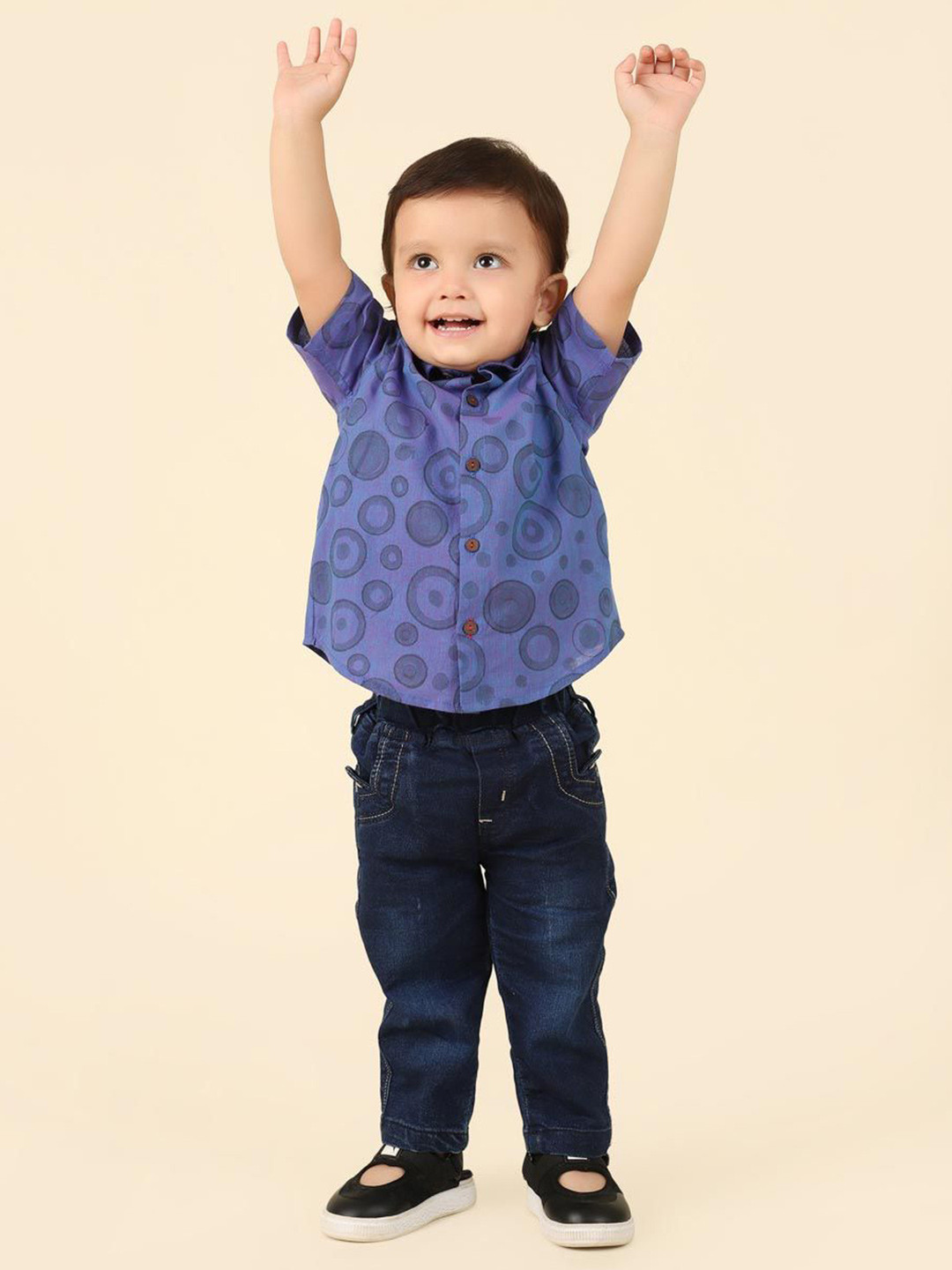 

Fabindia Boys Cotton Opaque Printed Casual Shirt, Blue