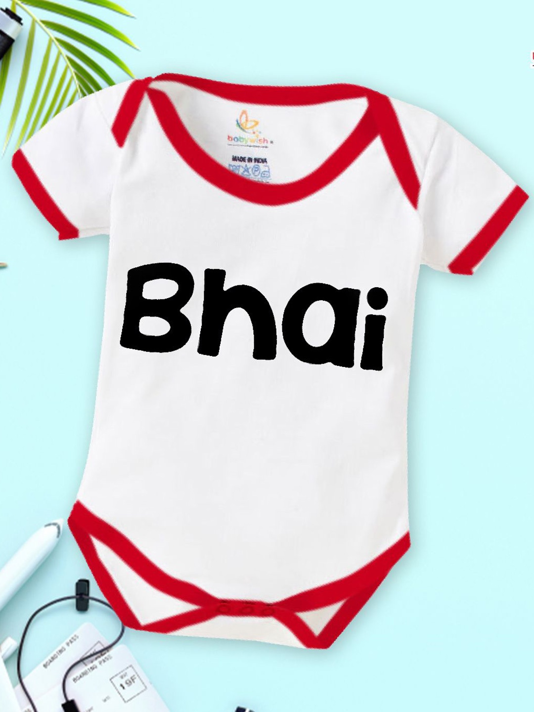 

Babywish Infants Printed Cotton Bodysuit, White