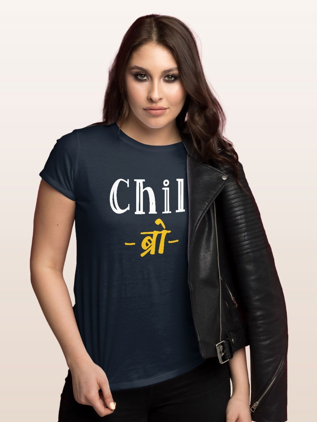 

macmerise Women Typography Printed T-shirt, Navy blue