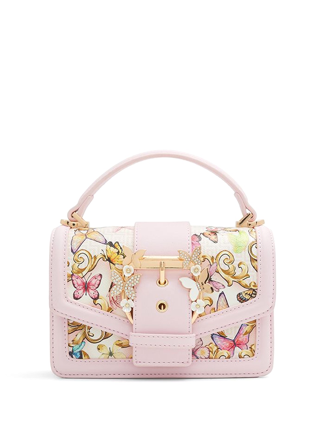 

ALDO Embellished Structured Handheld Bag, Pink