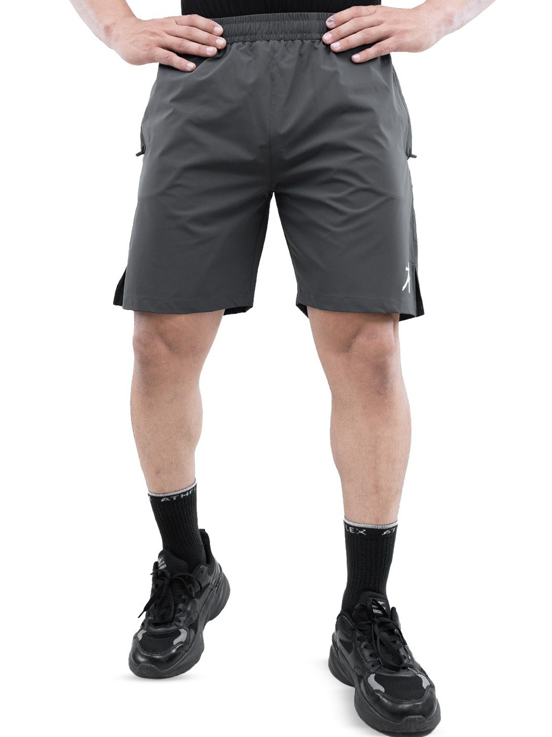 

Athflex Men Regular fit Velocity Slit Shorts, Grey