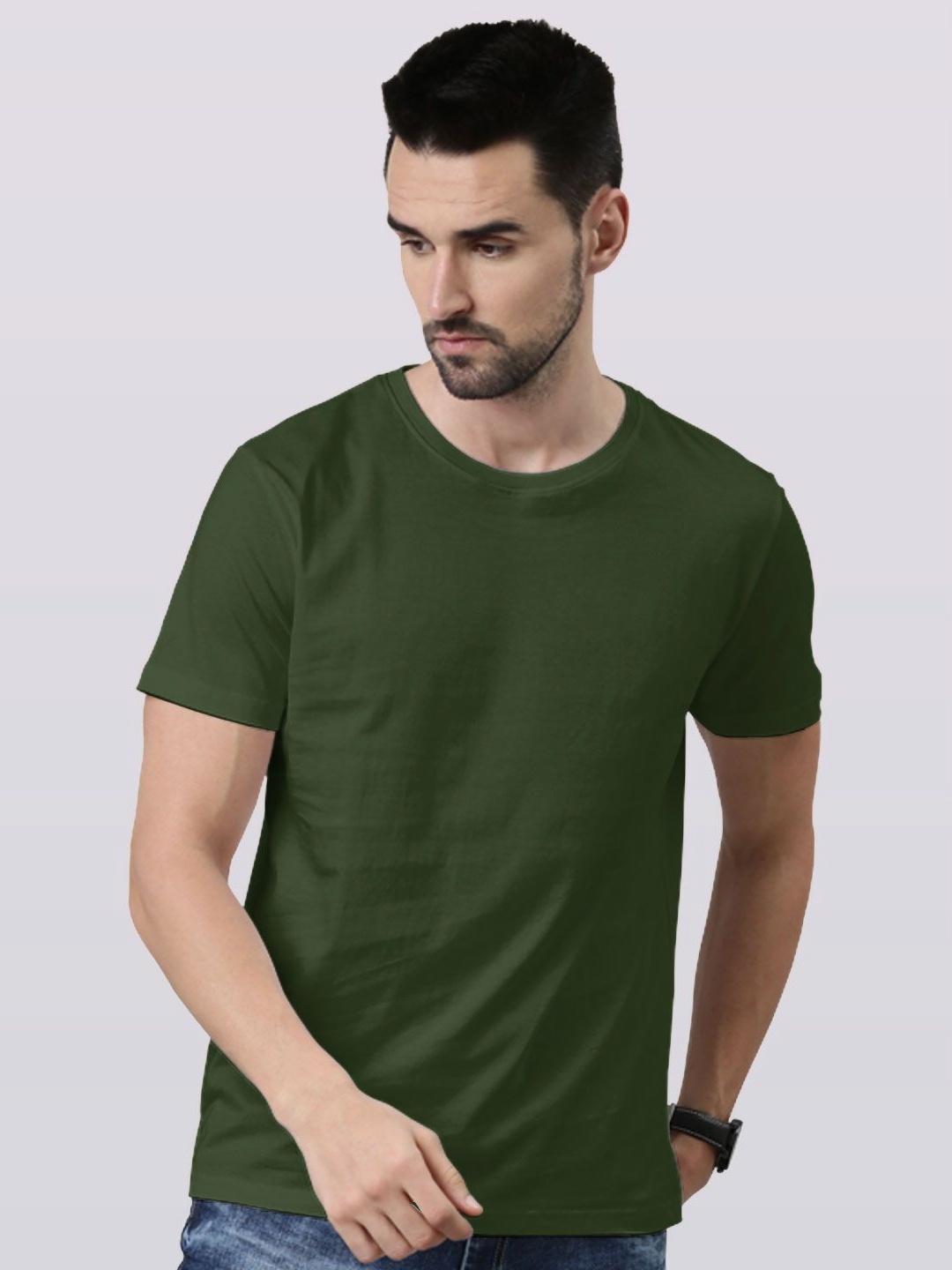 

macmerise Men Printed Extended Sleeves Applique T-shirt, Green