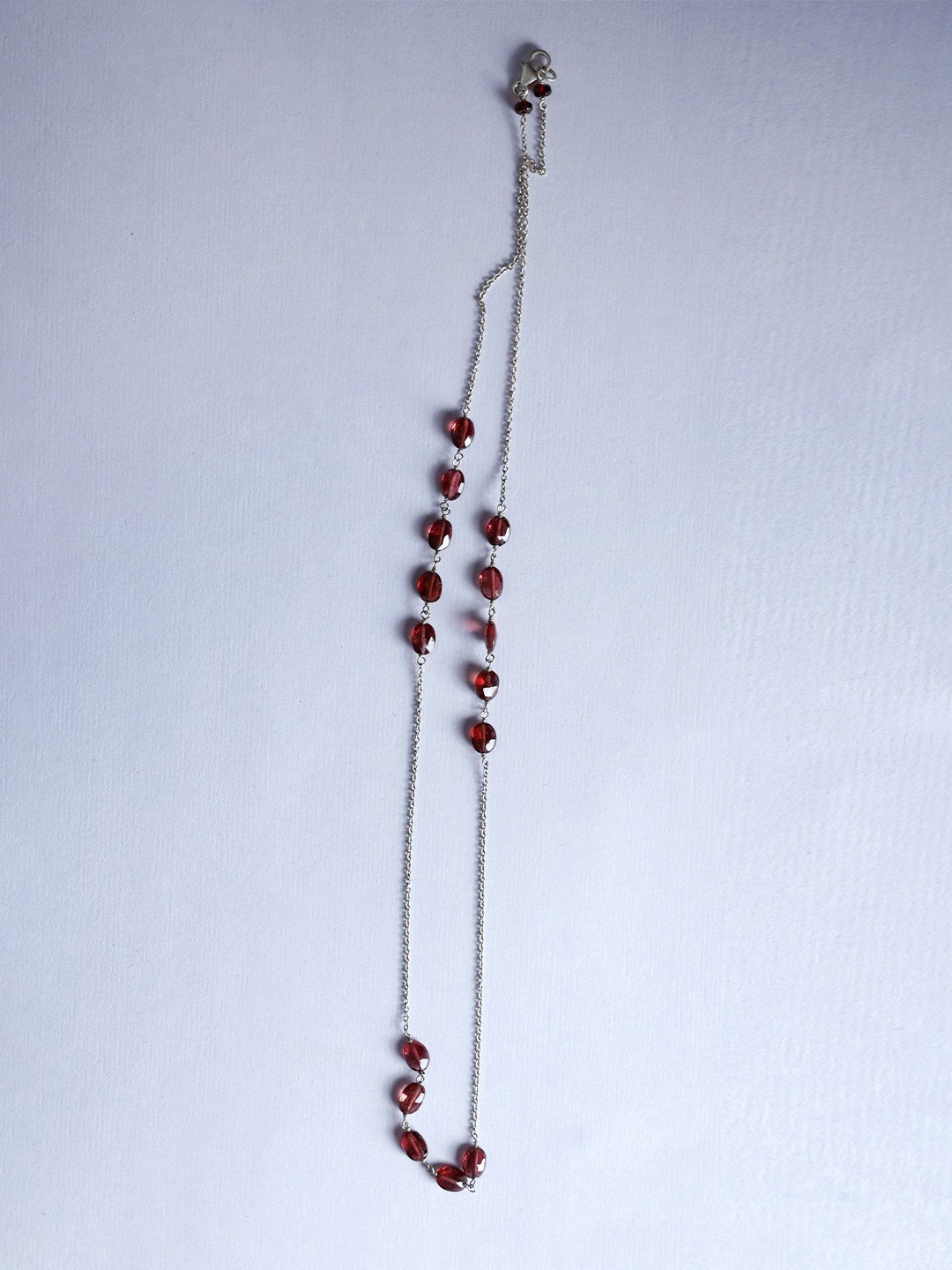 

Exotic India Sterling Silver-Plated Garnet Studded Necklace