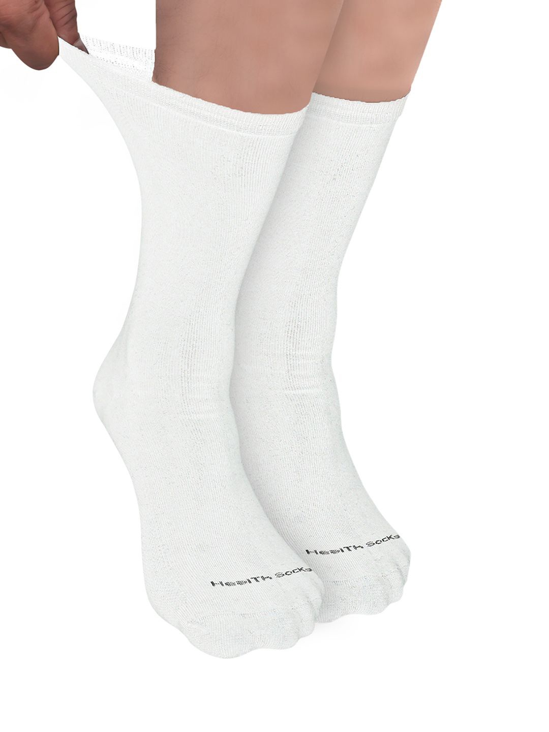 

FOOTPRINT Men 2 Pairs Seamless Organic Cotton Crew-Length Bamboo Socks, White