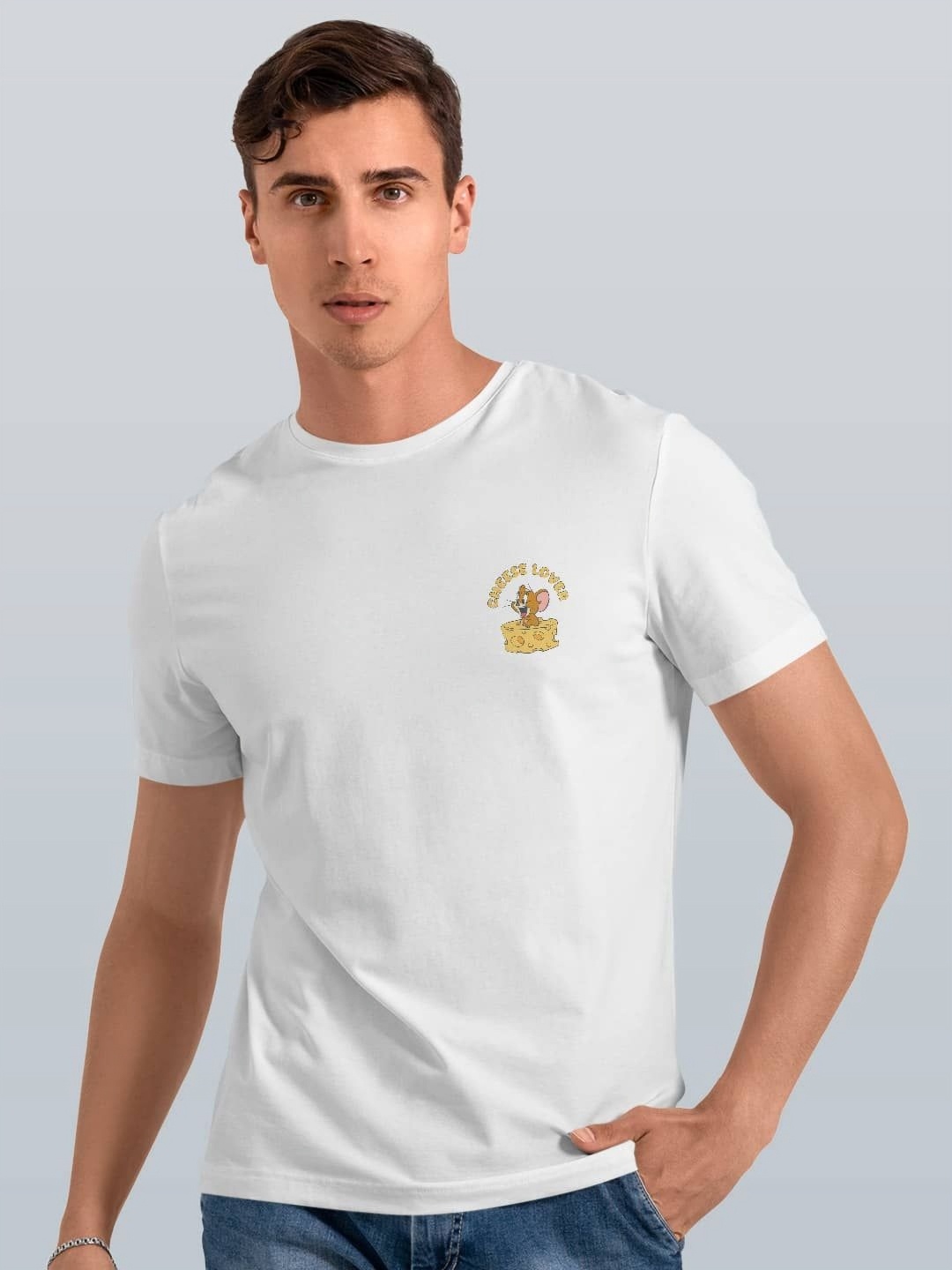 

macmerise Men Applique T-shirt, White