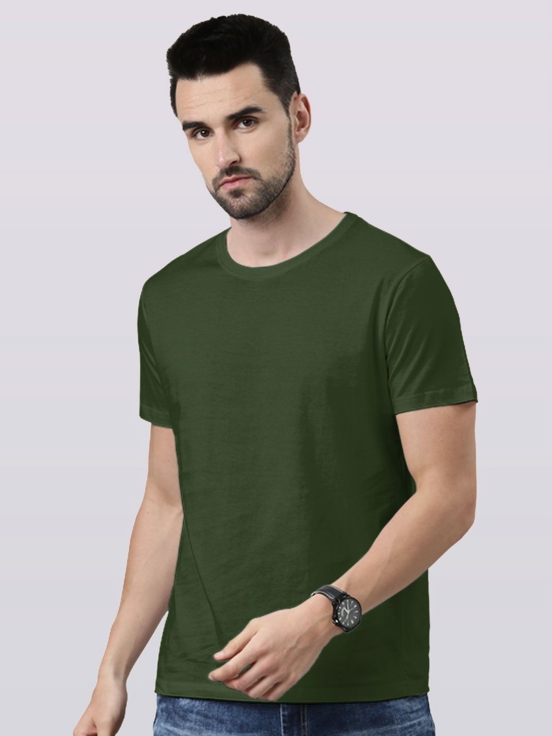 

macmerise Men Printed Extended Sleeves Applique T-shirt, Green