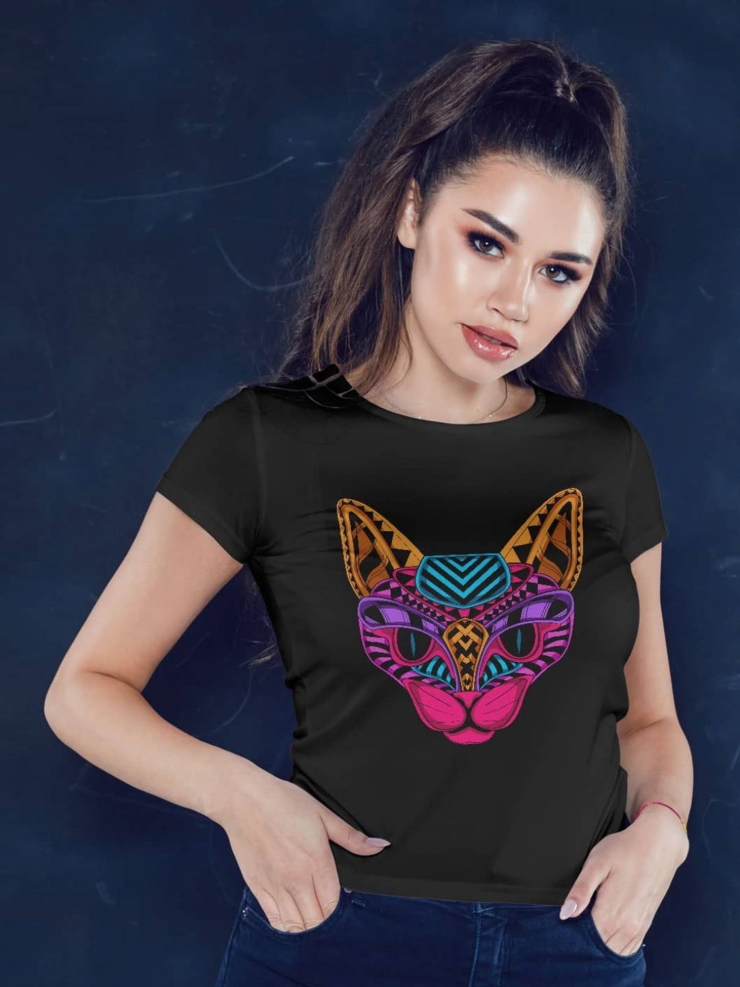 

macmerise Women Printed T-shirt, Black
