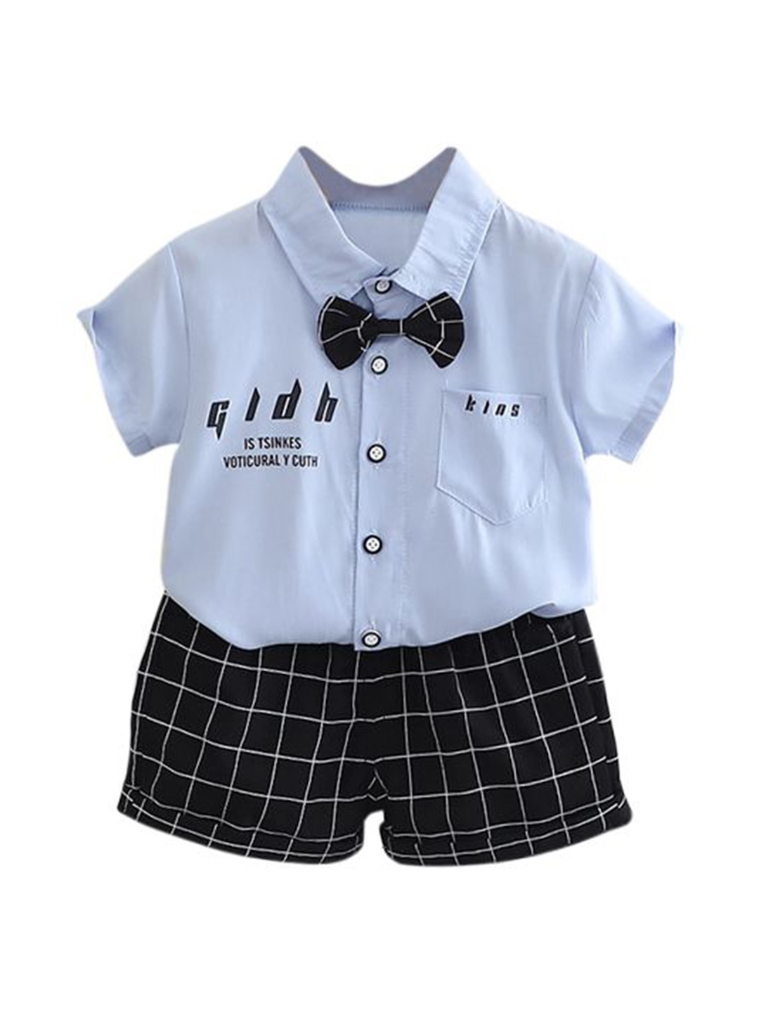 

StyleCast x Revolte Boys Printed Pure Cotton Shirt with Shorts, Blue