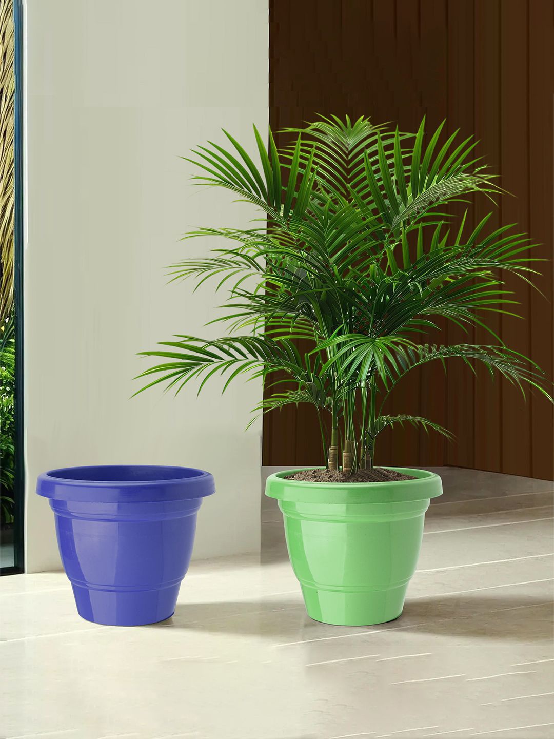 

Kuber Industries Green & Blue 2 Pieces Durable Planters