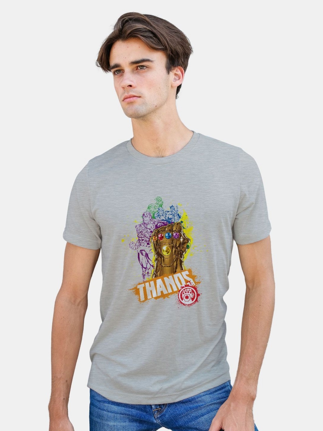 

macmerise Men Printed Pockets T-shirt, Grey