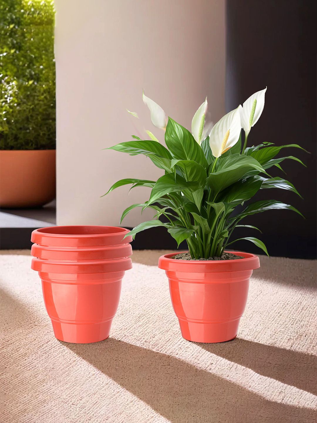 

Kuber Industries Red 4 Pieces 2-Layer Planters